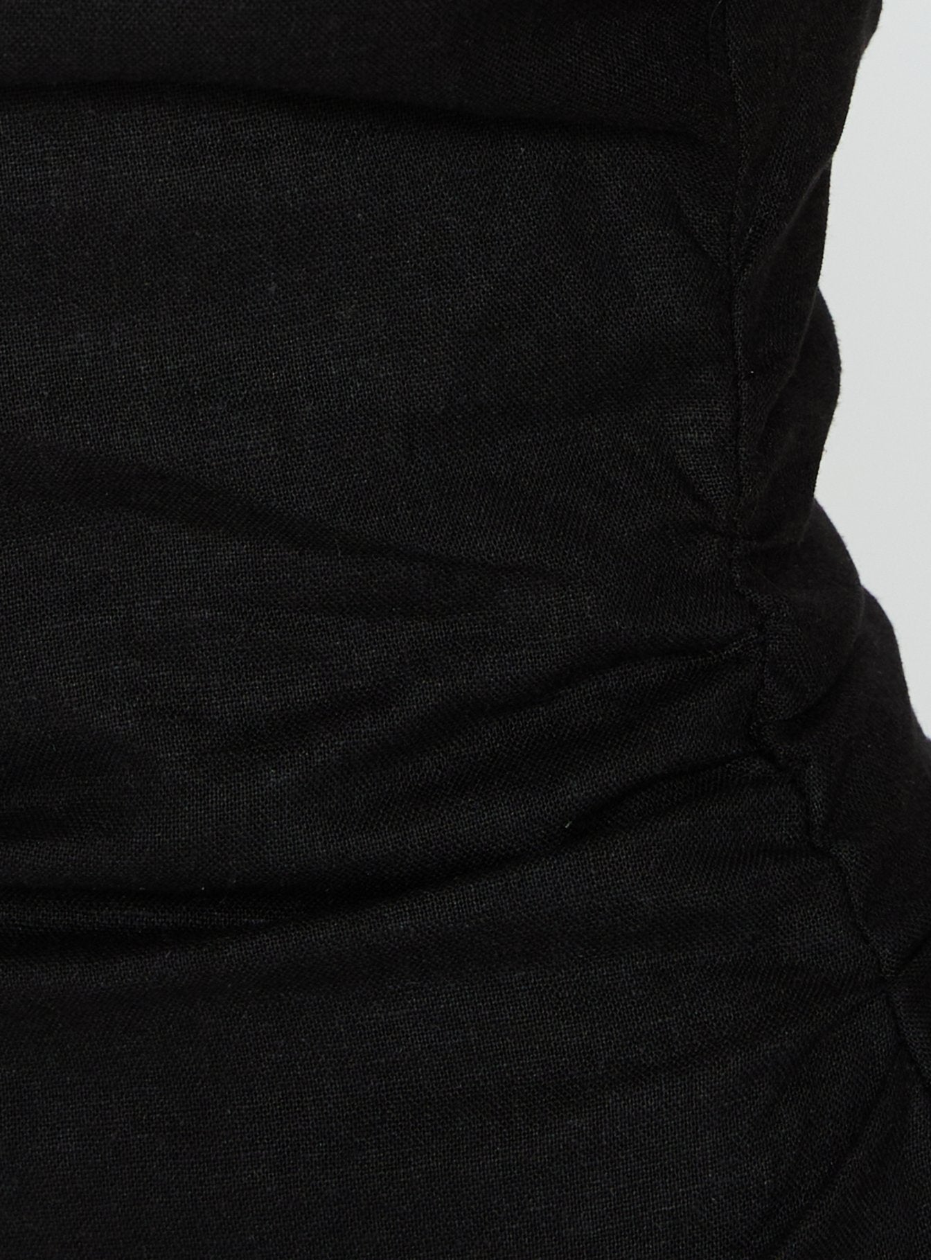 Veara Linen Low Back Tie Detail Playsuit Black - Image 6