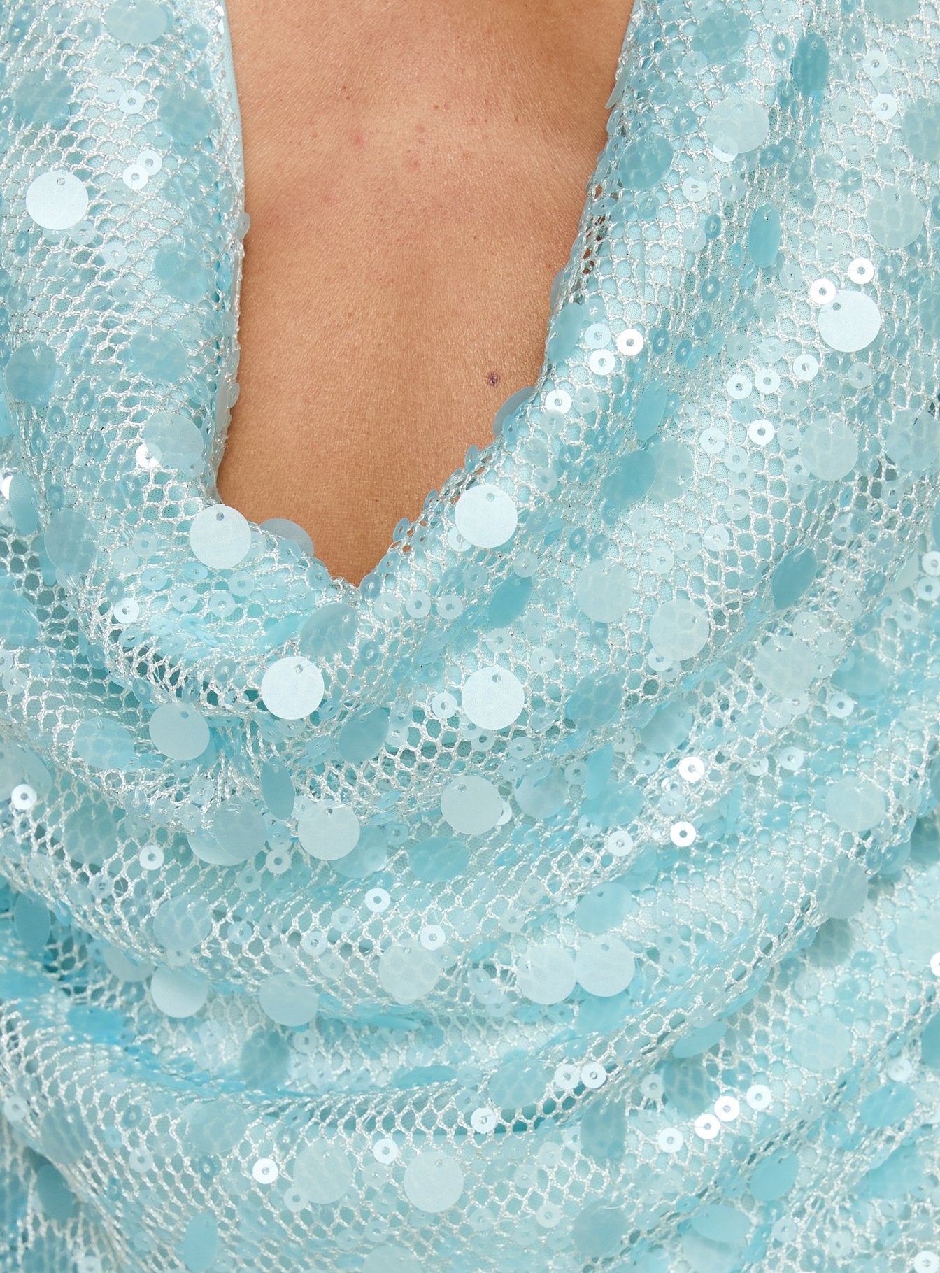 Views Of Capri Plunge Neck Top Blue - Image 6