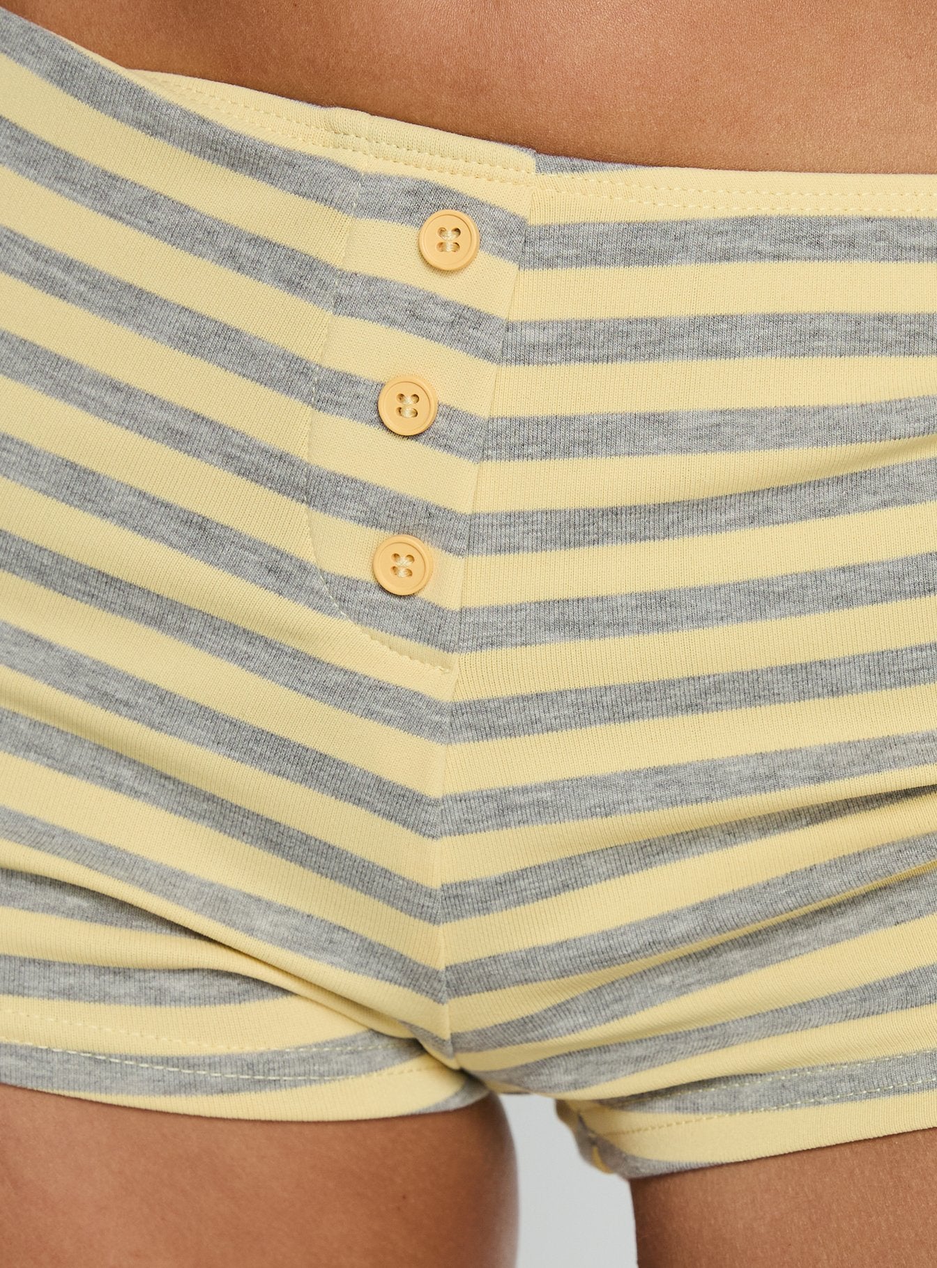 Azazel Button Detail Micro Boxer Shorts Yellow / Grey Stripe - Image 5