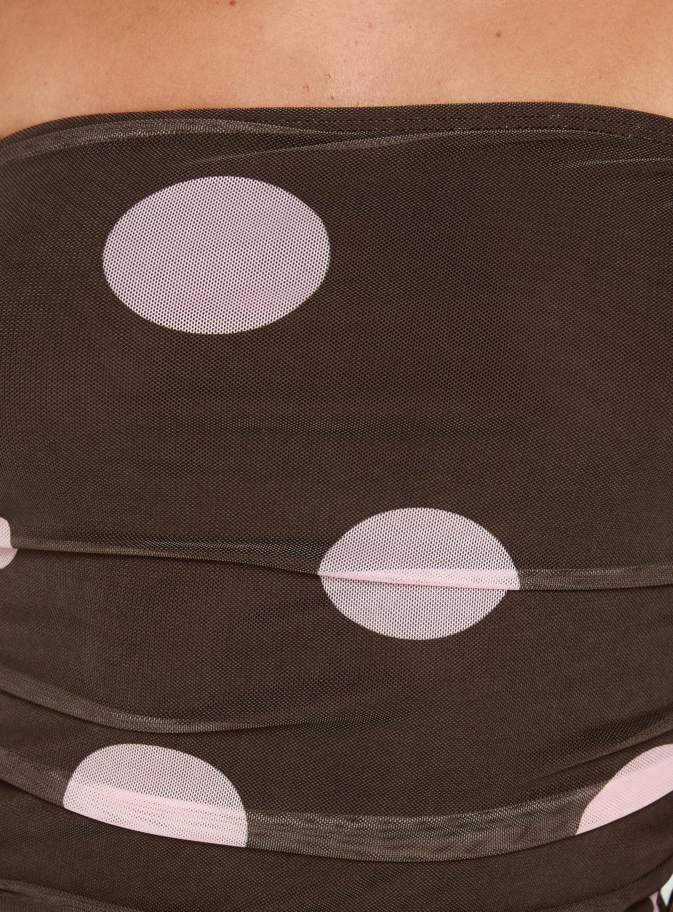 Act Natural Strapless Top Brown / Pink Polka - Image 6