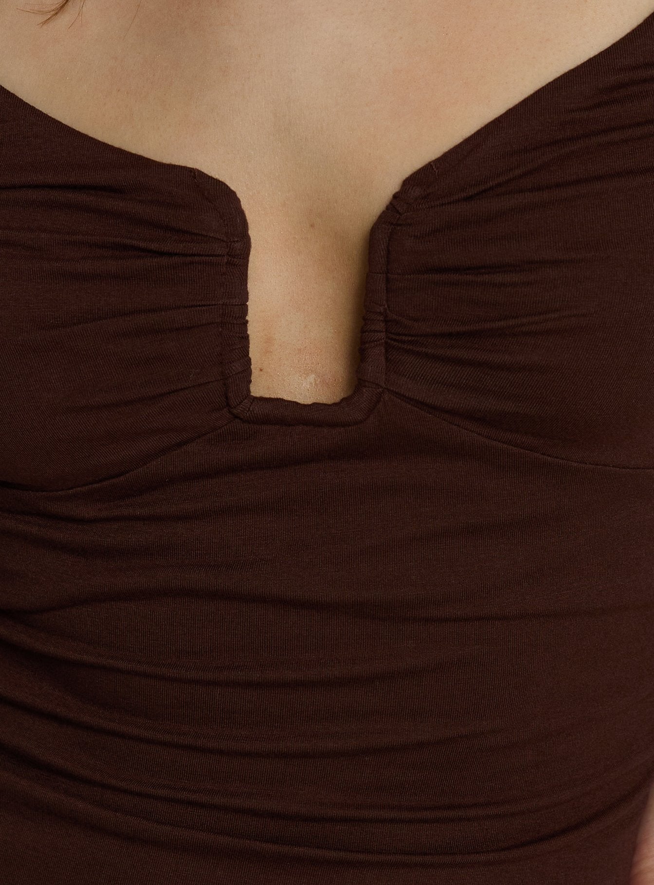 Serelle Long Sleeve Bust Detail Top Chocolate - Image 5