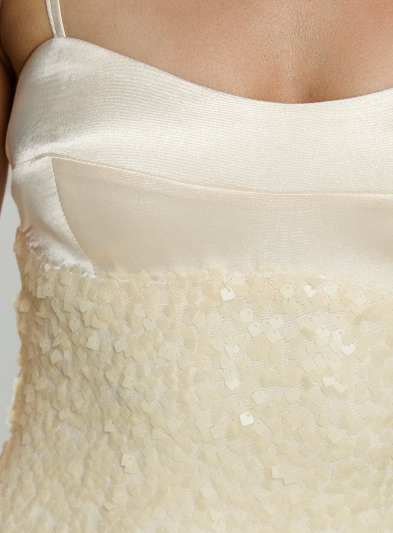 Alishia Satin Sequin Corset Mini Dress Butter - Image 6