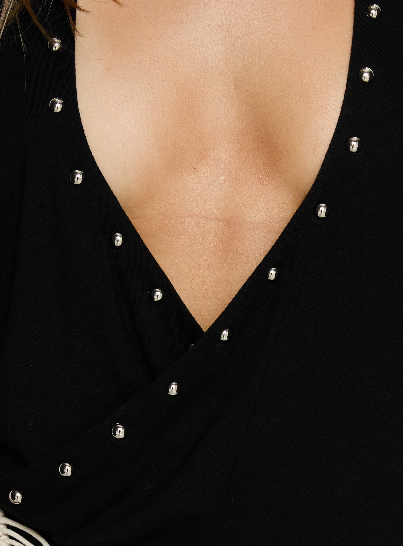 Amary Stud Detail Halter Playsuit Black - Image 6
