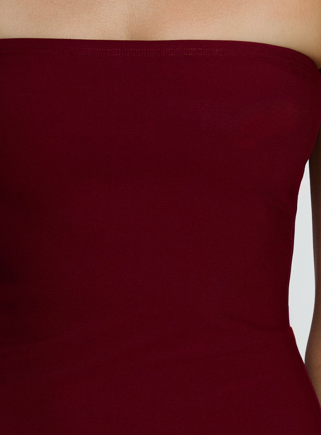Keyana Strapless Tassel Mini Dress Burgundy - Image 6
