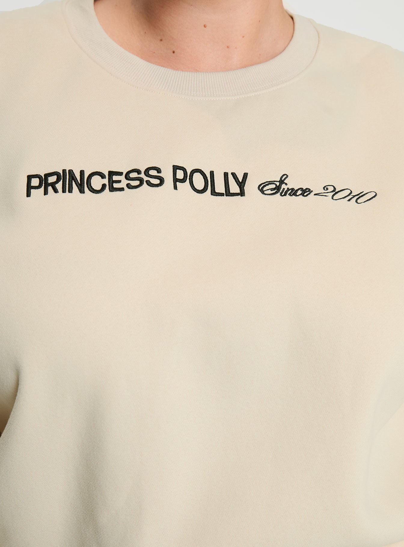 Princess Polly Crew Neck Sweatshirt Block / Cursive Text Stone Curve - Image 6
