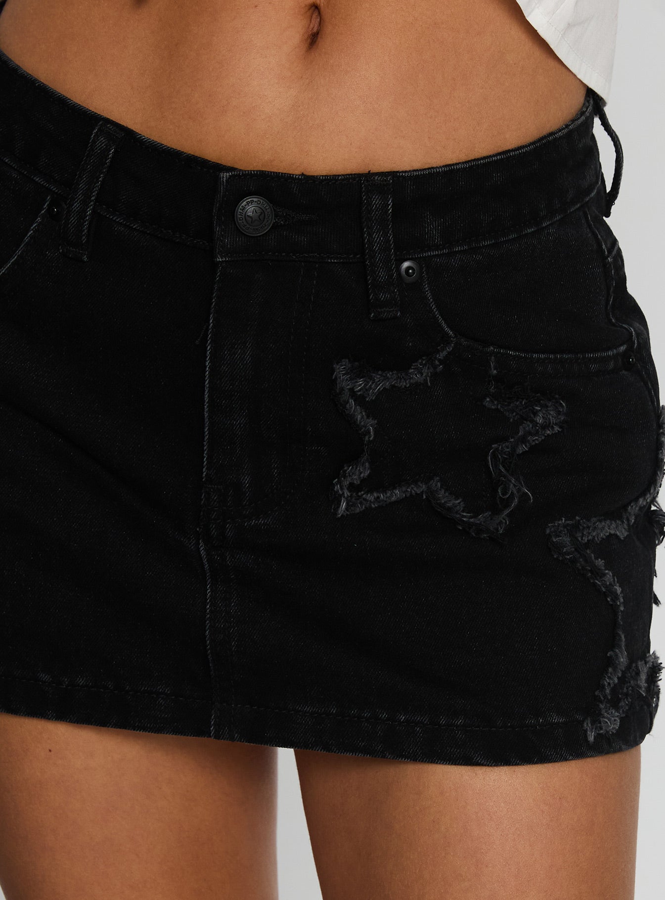 Seeing Stars Denim Mini Skirt Washed Black - Image 5