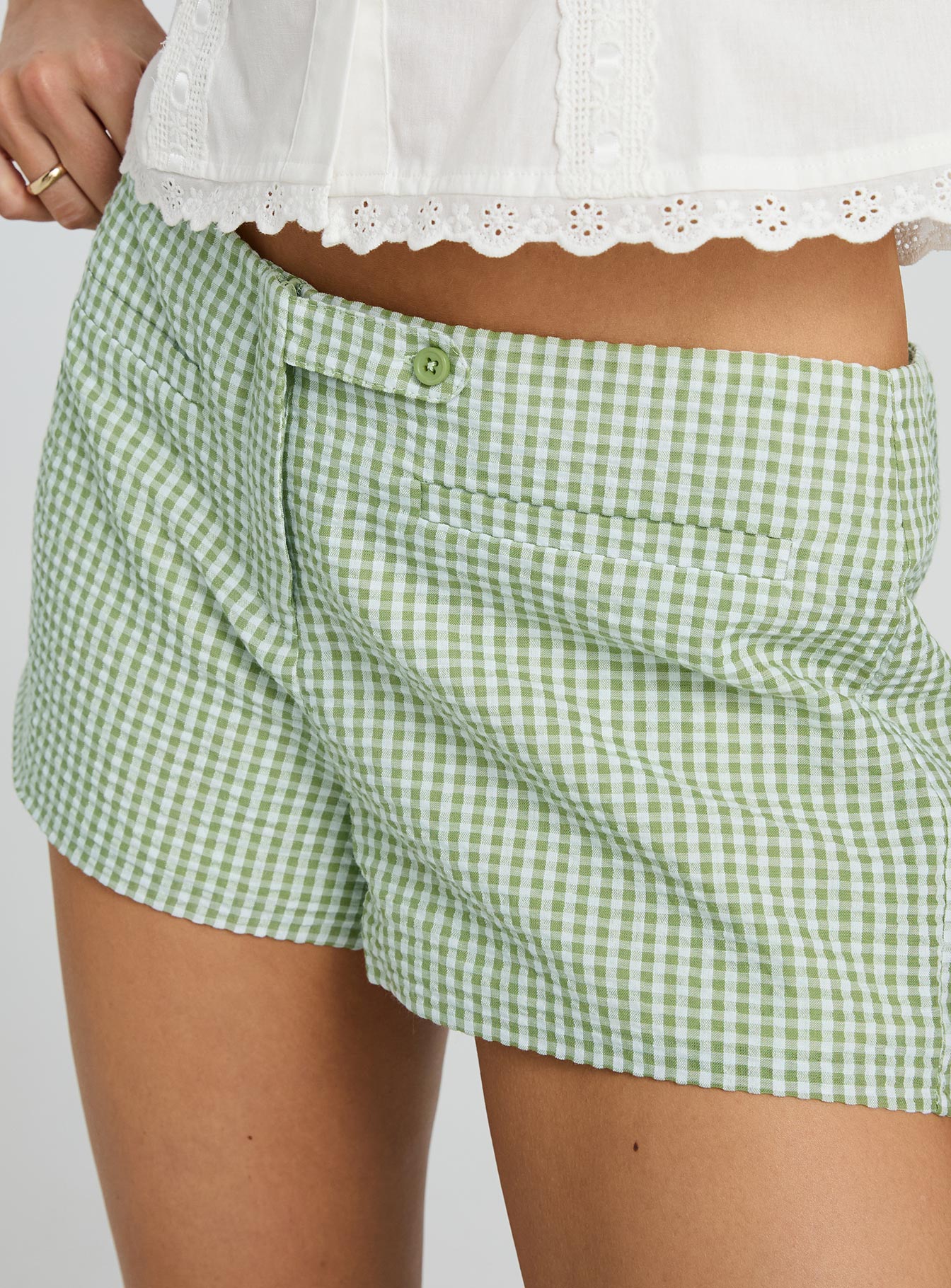 Hot Commodity Micro Shorts Green Check - Image 6