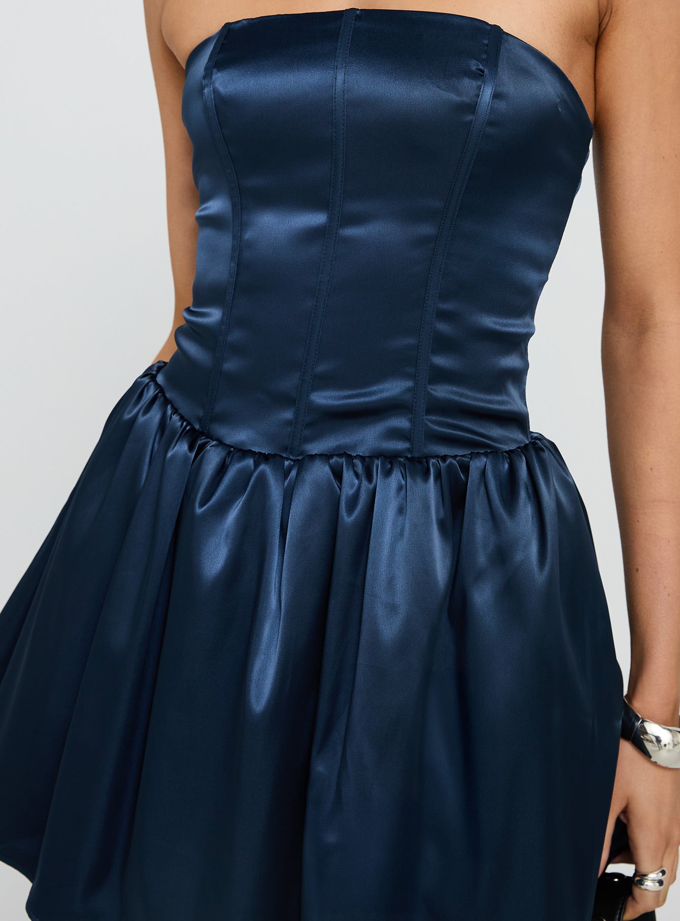 Forevermore Strapless Mini Dress Navy - Image 6