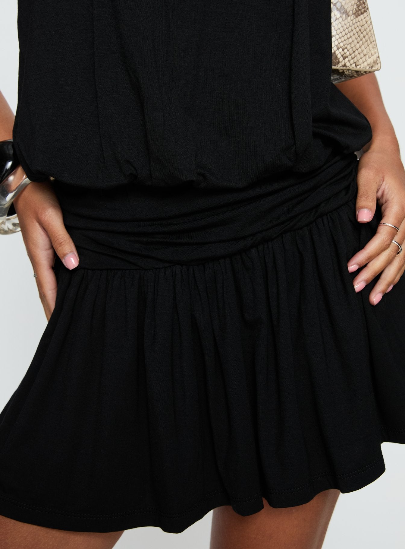Lealeia Halter Slouch Mini Dress Black - Image 6
