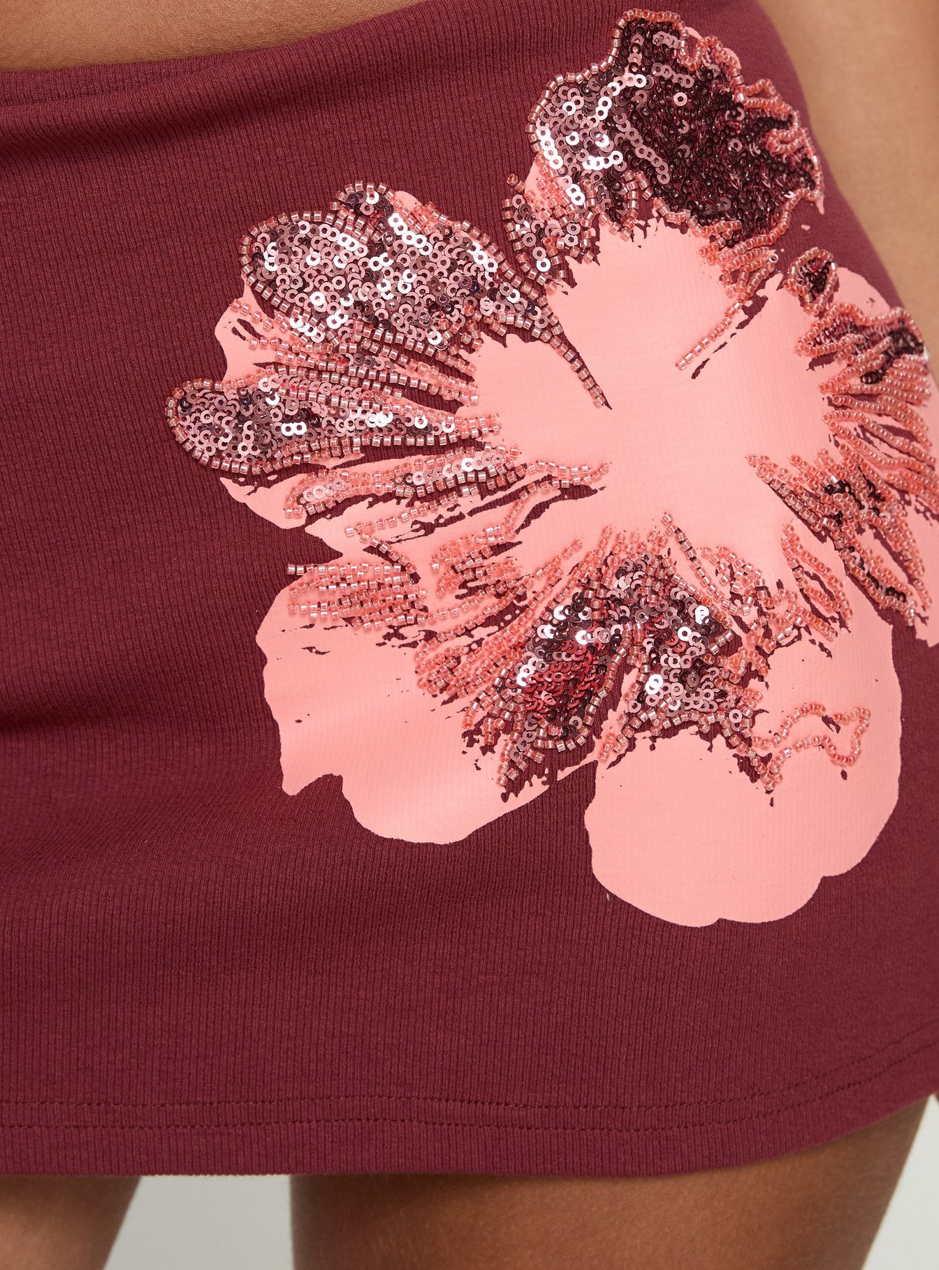 Isaria Knit Mini Skirt Red - Image 5