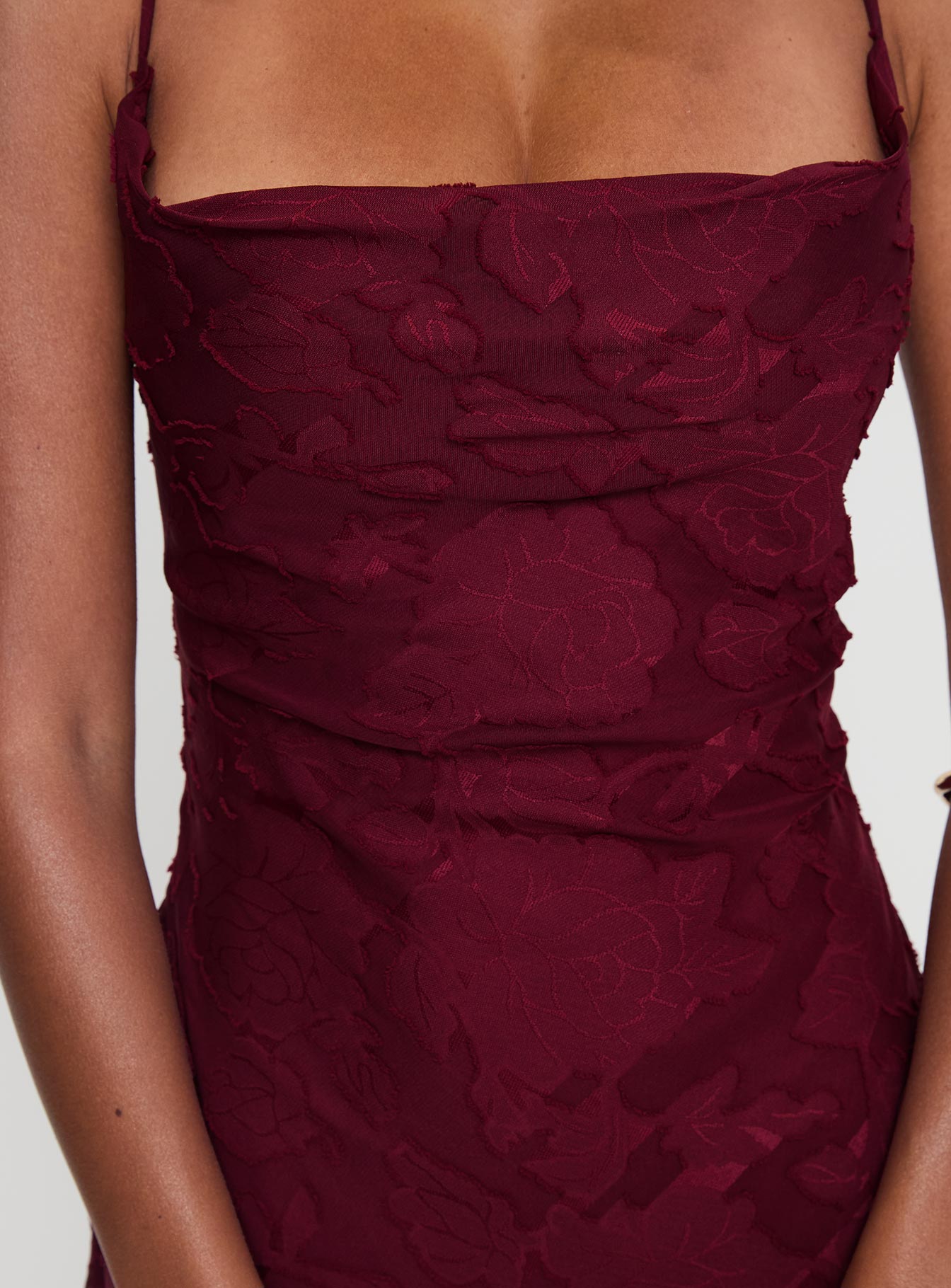 Celena Maxi Dress Burgundy Burnout - Image 6