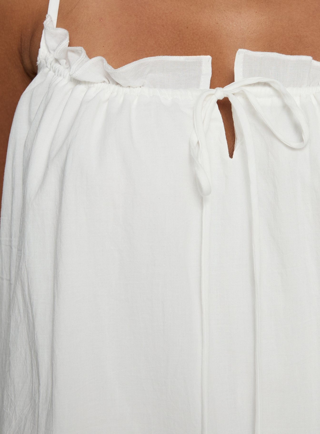 Kind Of Wonderful Tie Detail Baby Doll Mini Dress White - Image 6