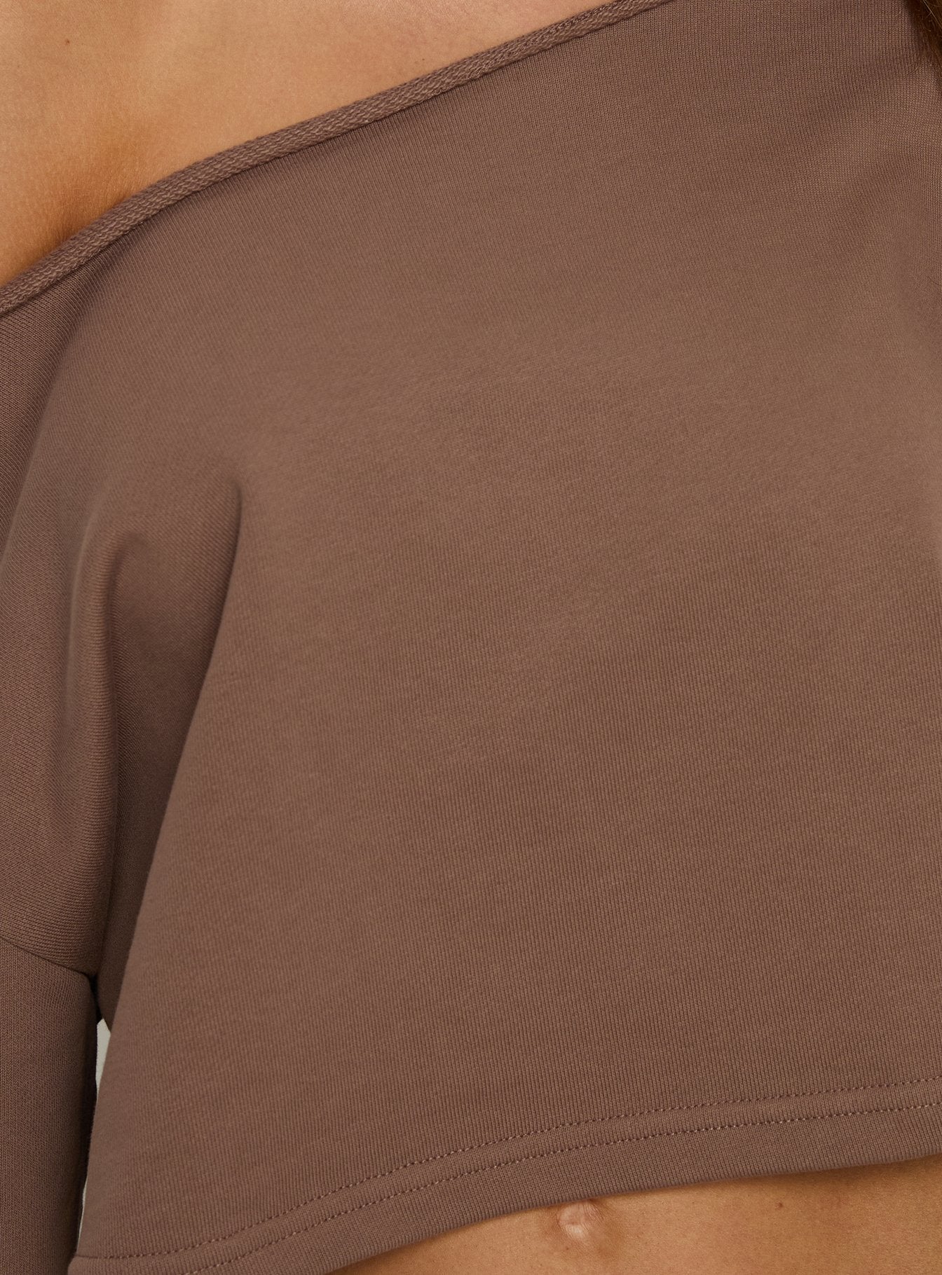 Retreat Raw Edge Off Shoulder Jumper Cocoa - Image 6