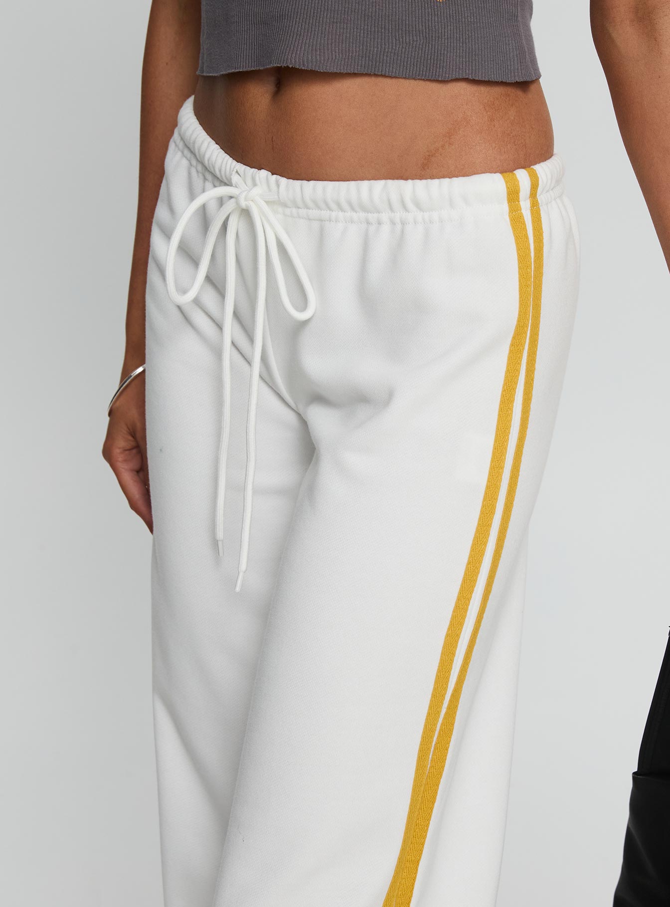 Elation Low Rise Straight Leg Track Pant White - Image 6