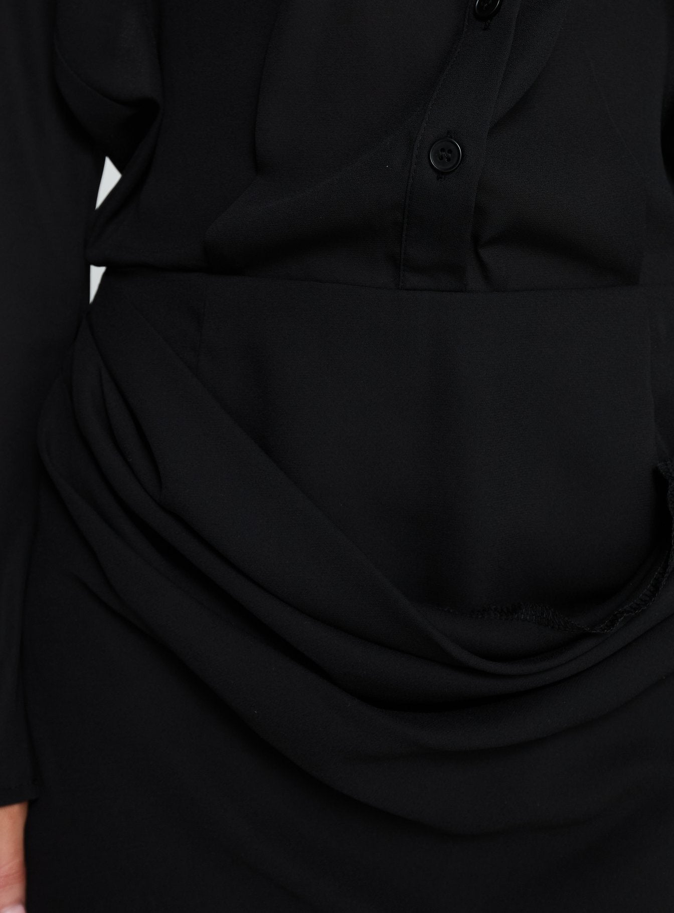 Tareno Long Sleeve Shirt Dress Black - Image 6