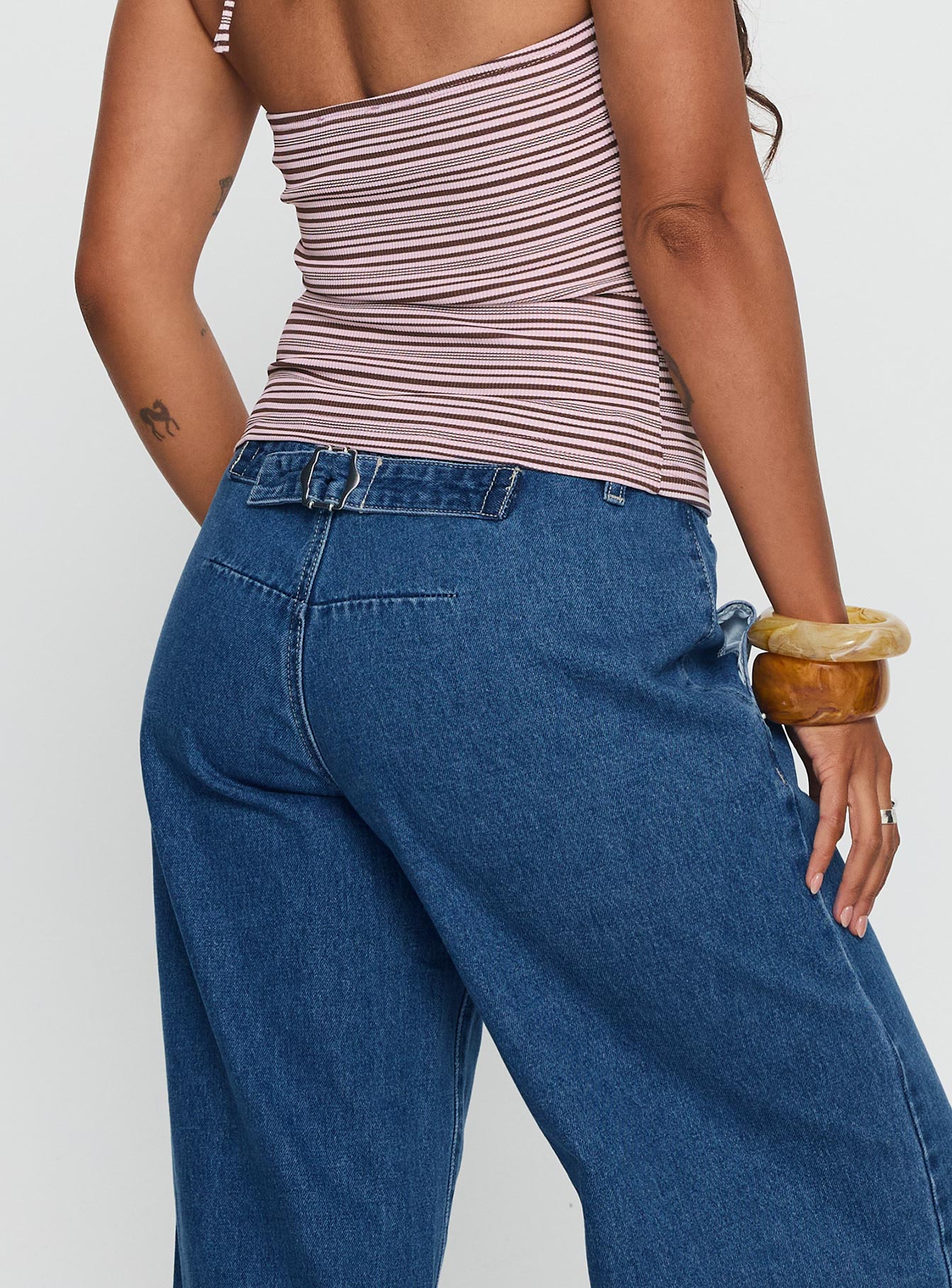 Polaris Mid Rise Straight Leg Jeans Mid Blue - Image 6