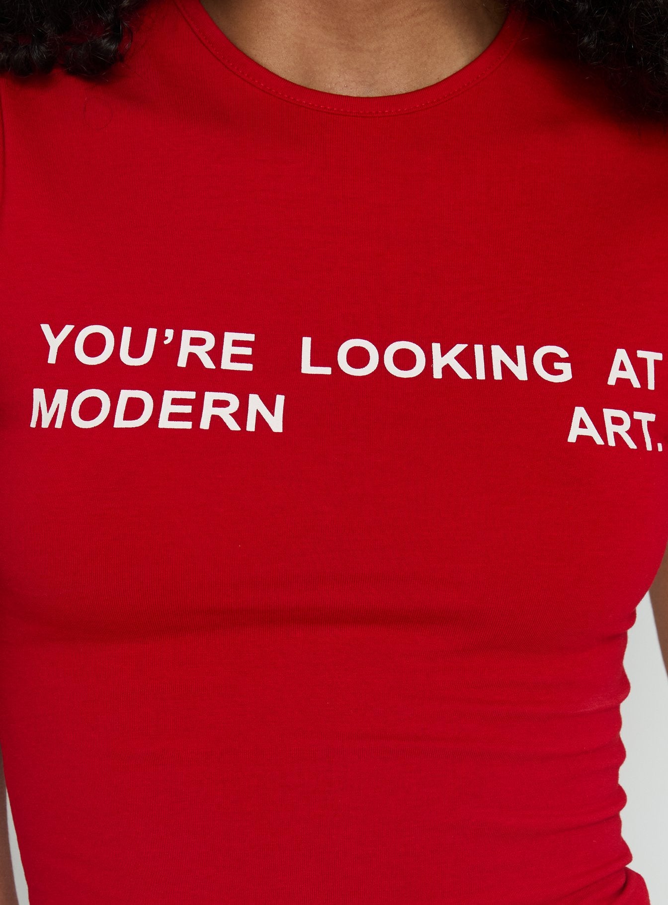 Modern Art Graphic Baby Tee Red - Image 6