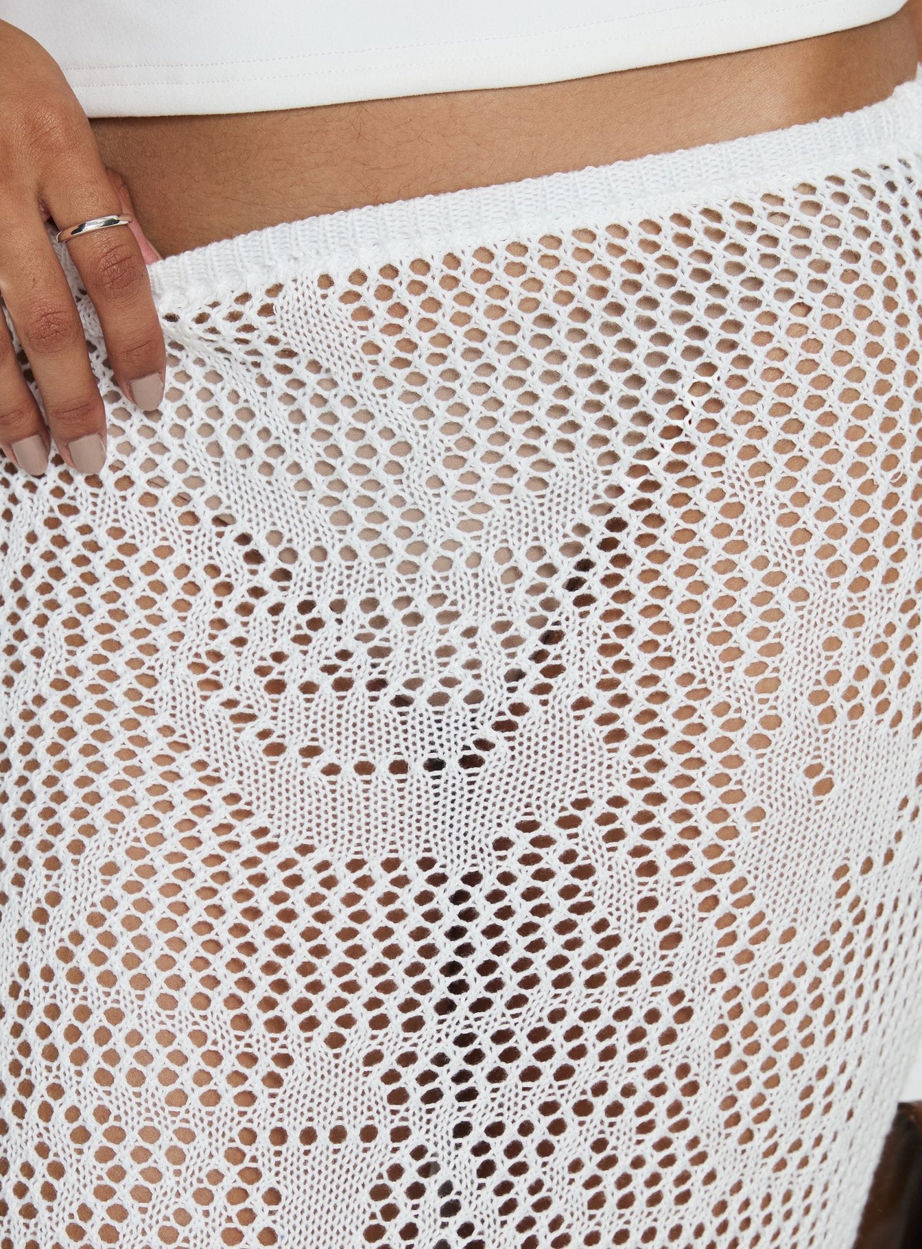 Wisteriah Sheer Maxi Skirt White - Image 6