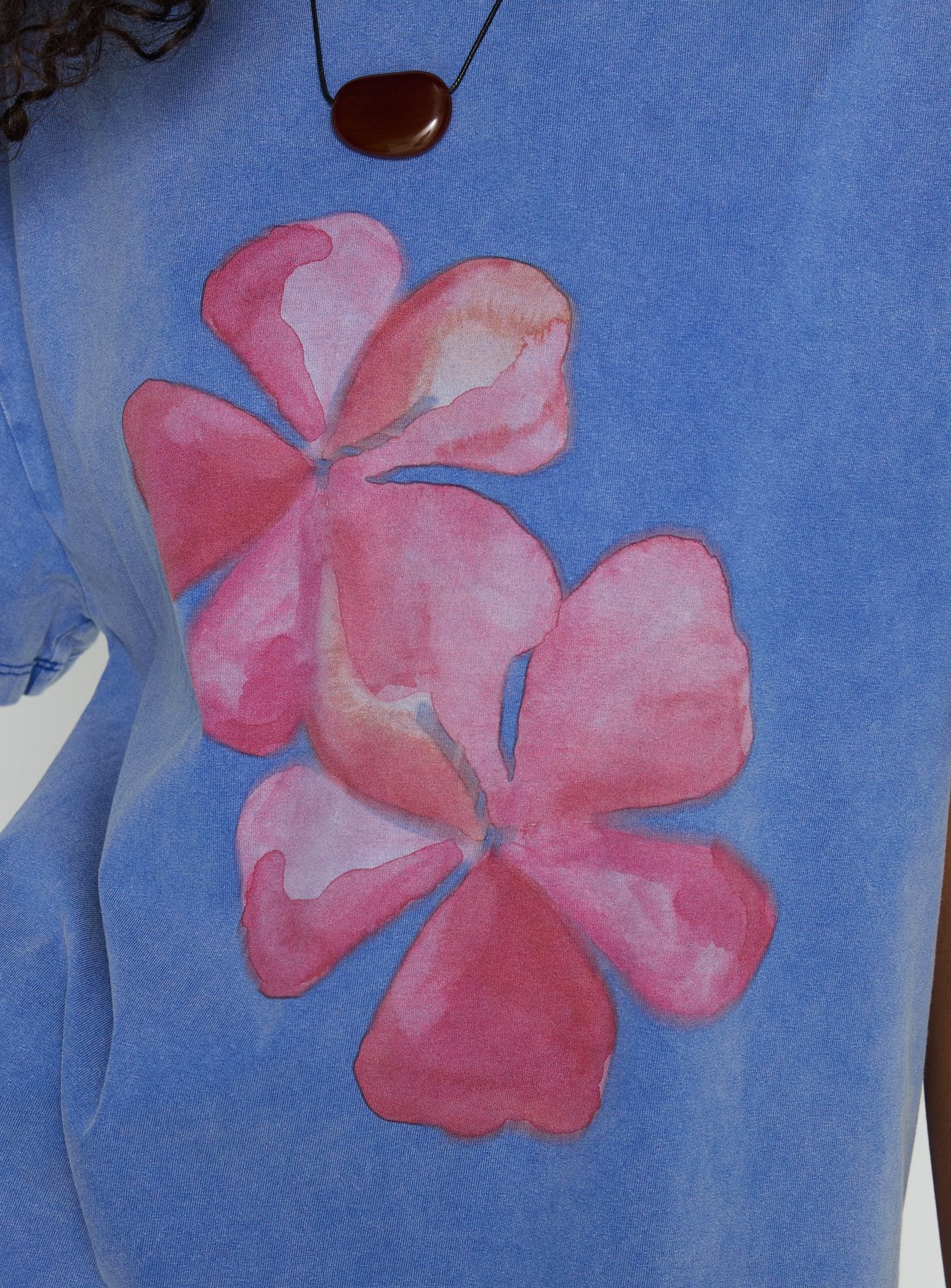Watercolour Daydream Oversized Graphic Tee Washed Blue - Image 6