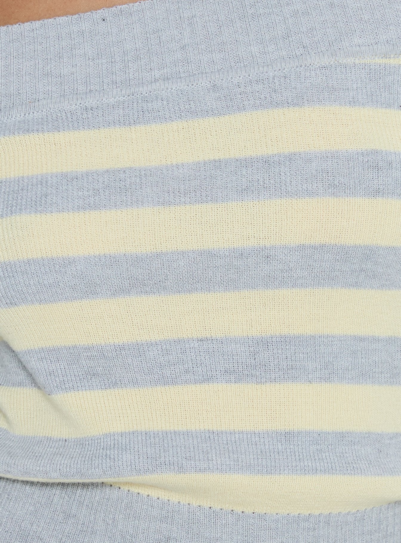 Perrey Long Sleeve Off Shoulder Top Knit Yellow / Grey Stripe - Image 6