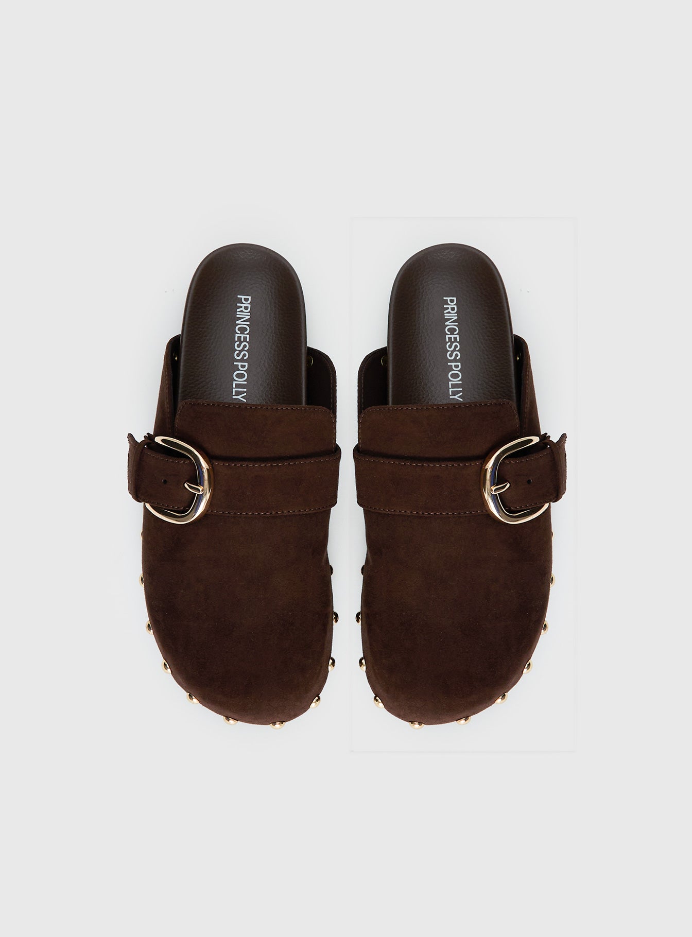 Way Life Goes Stud Detail Clogs Chocolate - Image 5