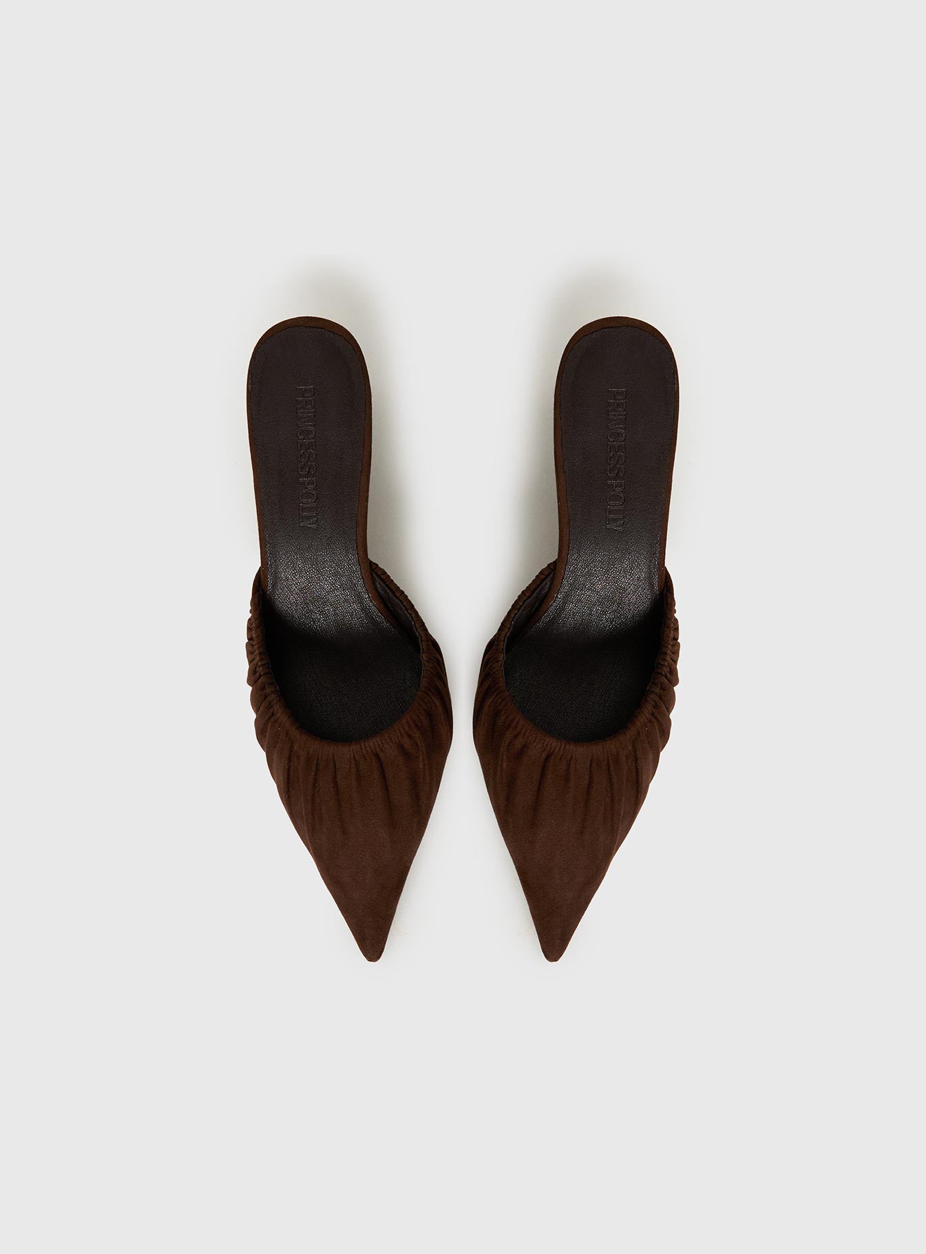Admiration Pointed Toe Faux Suede Heels Brown - Image 5