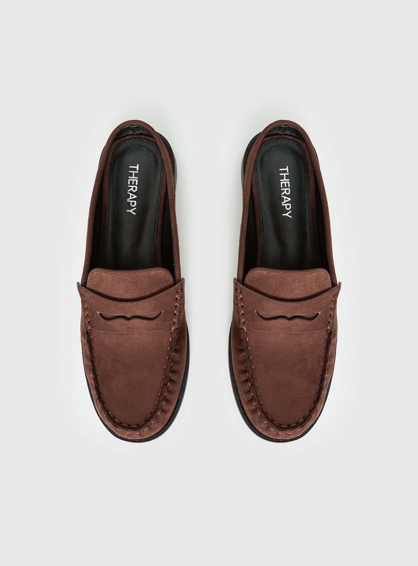 Therapy Atticus Faux Suede Slip On Loafer Brown - Image 5