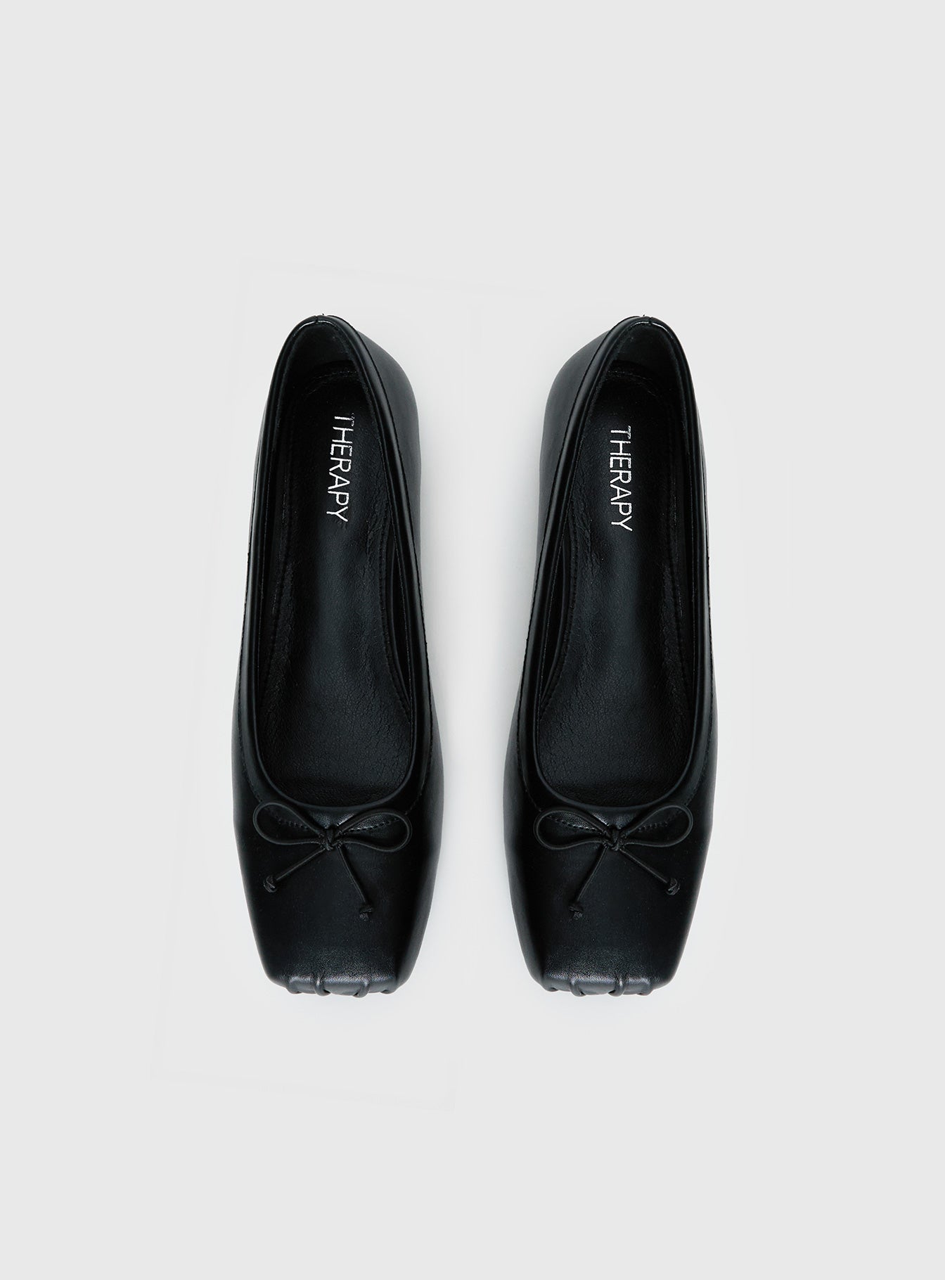 Therapy Laine Square Toe Ballet Flats Black - Image 5