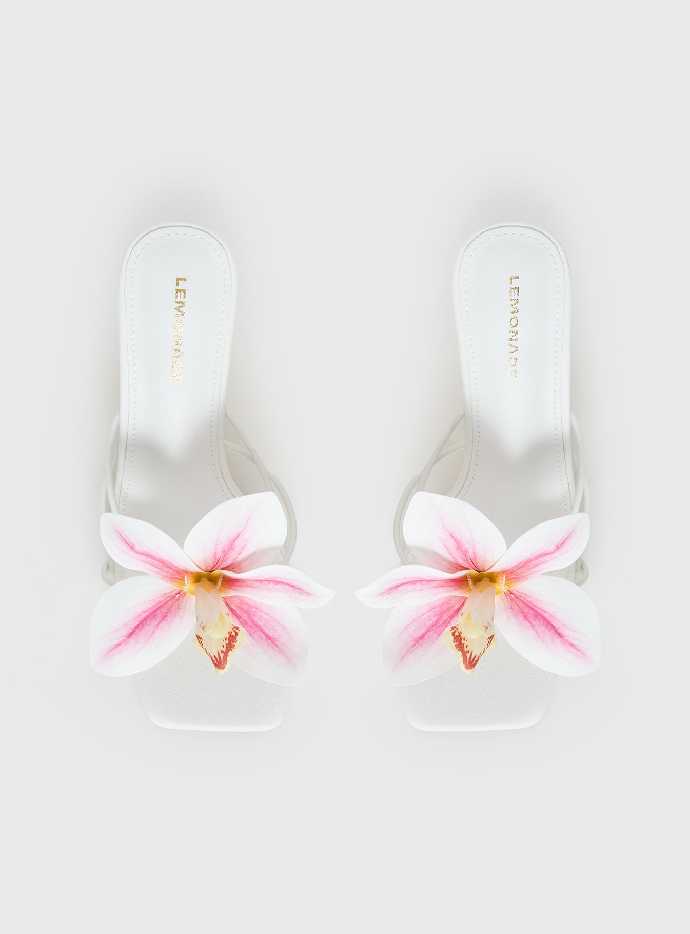 Exotic Etty Floral Detail Heels White - Image 5