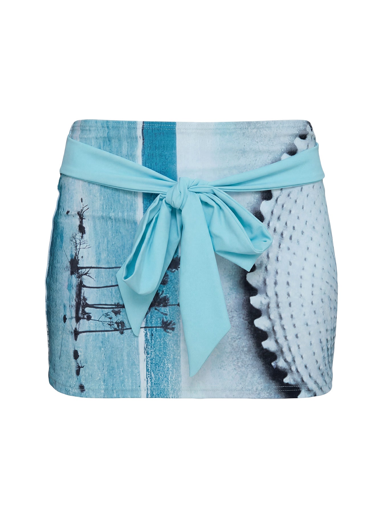 Sundown Haze Tie Detail Swim Skirt Blue - Image 5
