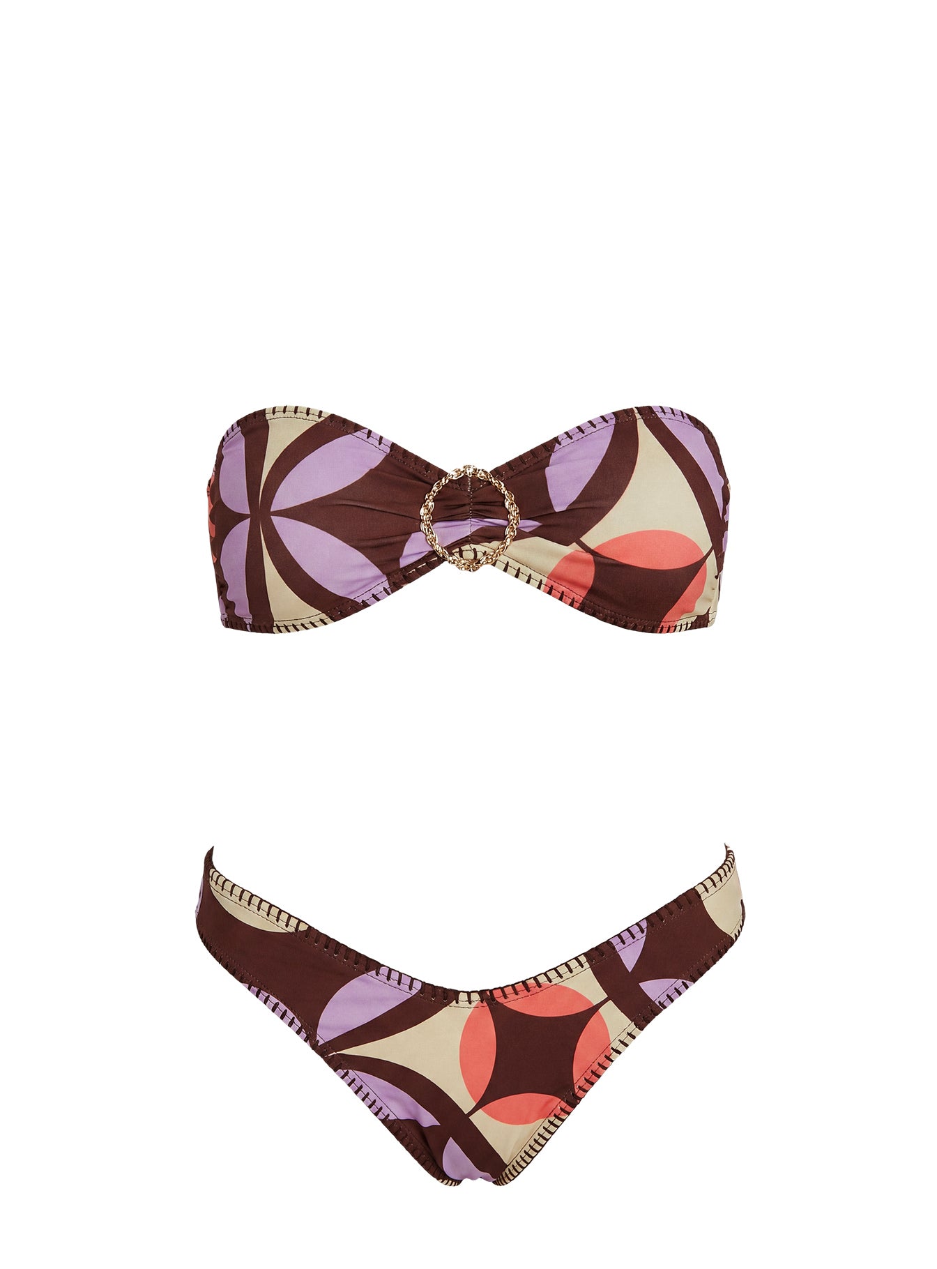 Sunset Fever Strapless Bikini Top Vintage Geo - Image 5