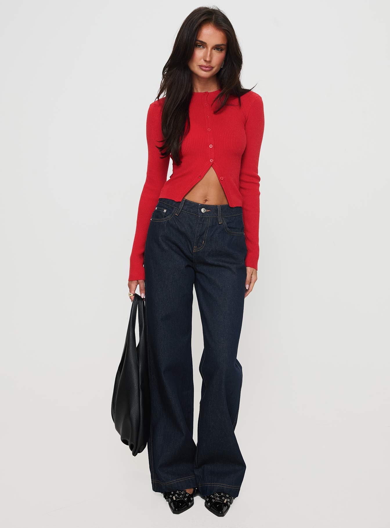 Jankins Mid Rise Baggy Jeans Dark Blue Wash - Image 7