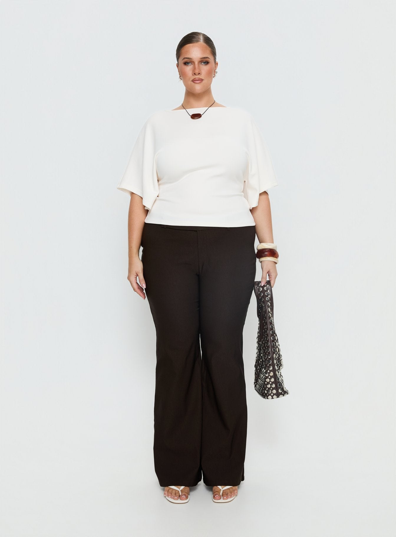 Arazia Cinched Short Sleeve Top White Curve - Image 7
