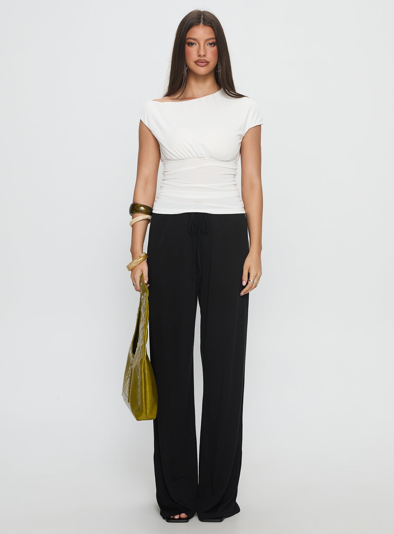 Gavrielle Jersey Wide Leg Pants Black - Image 7
