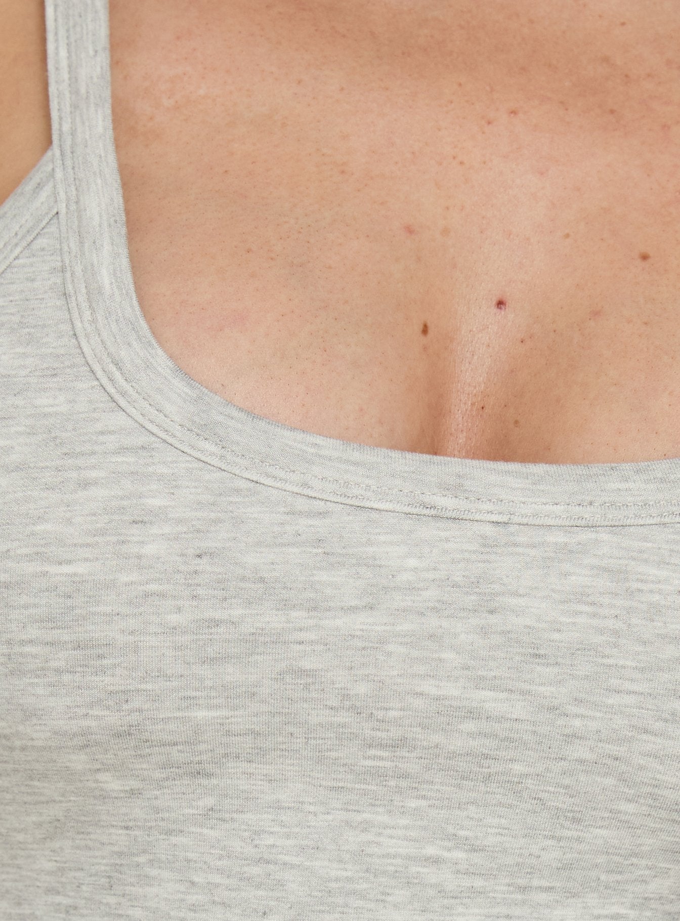 Dynah Cinched Tipping Tank Top Grey Marle / Blue - Image 7