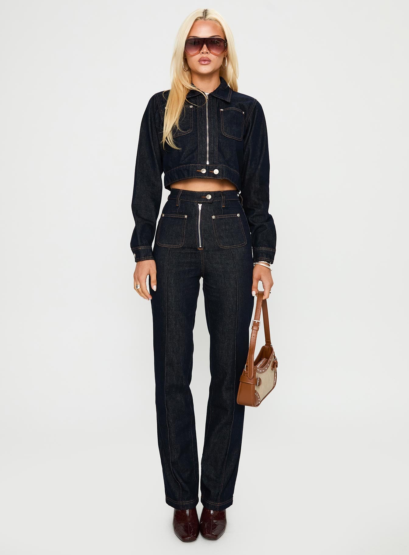 Stallion Cropped Jacket Indigo - Image 7