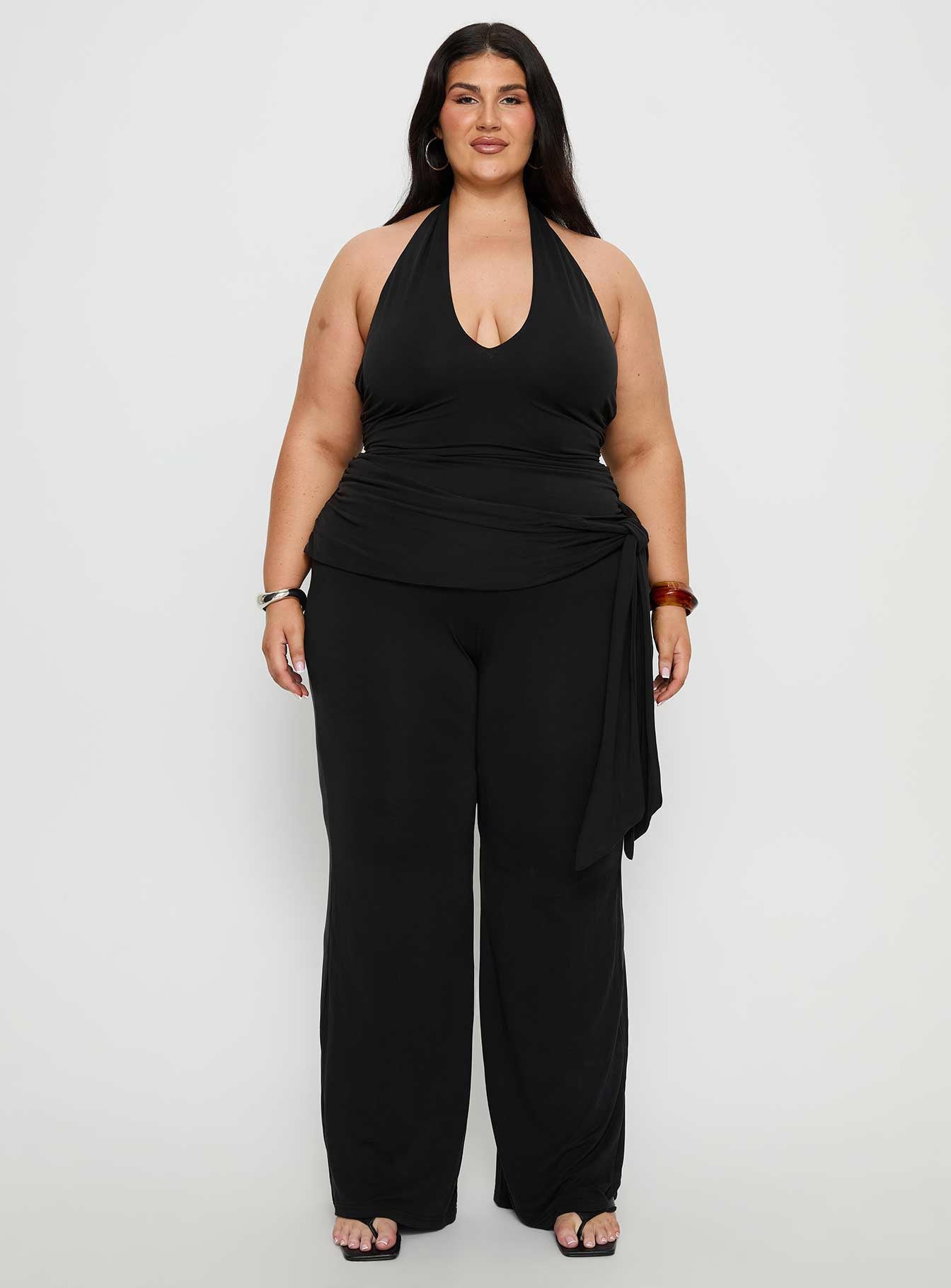 Enchantress Wide Leg Jumpsuit Black Curve - Image 7