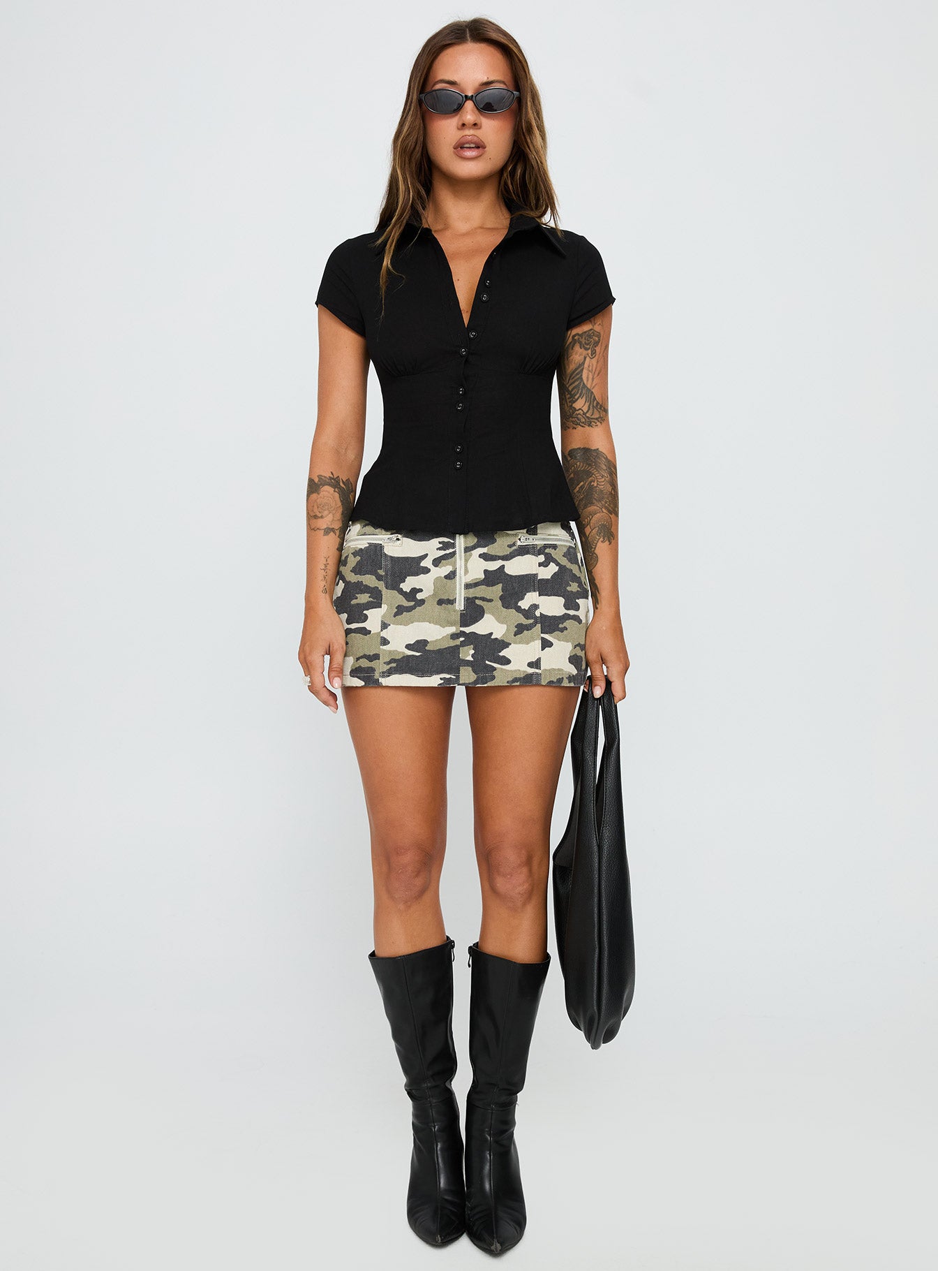 Cottesloe Blouse Top Textured Black - Image 7