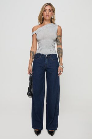 Maryanne Mid Rise Straight Leg Jeans Dark Wash