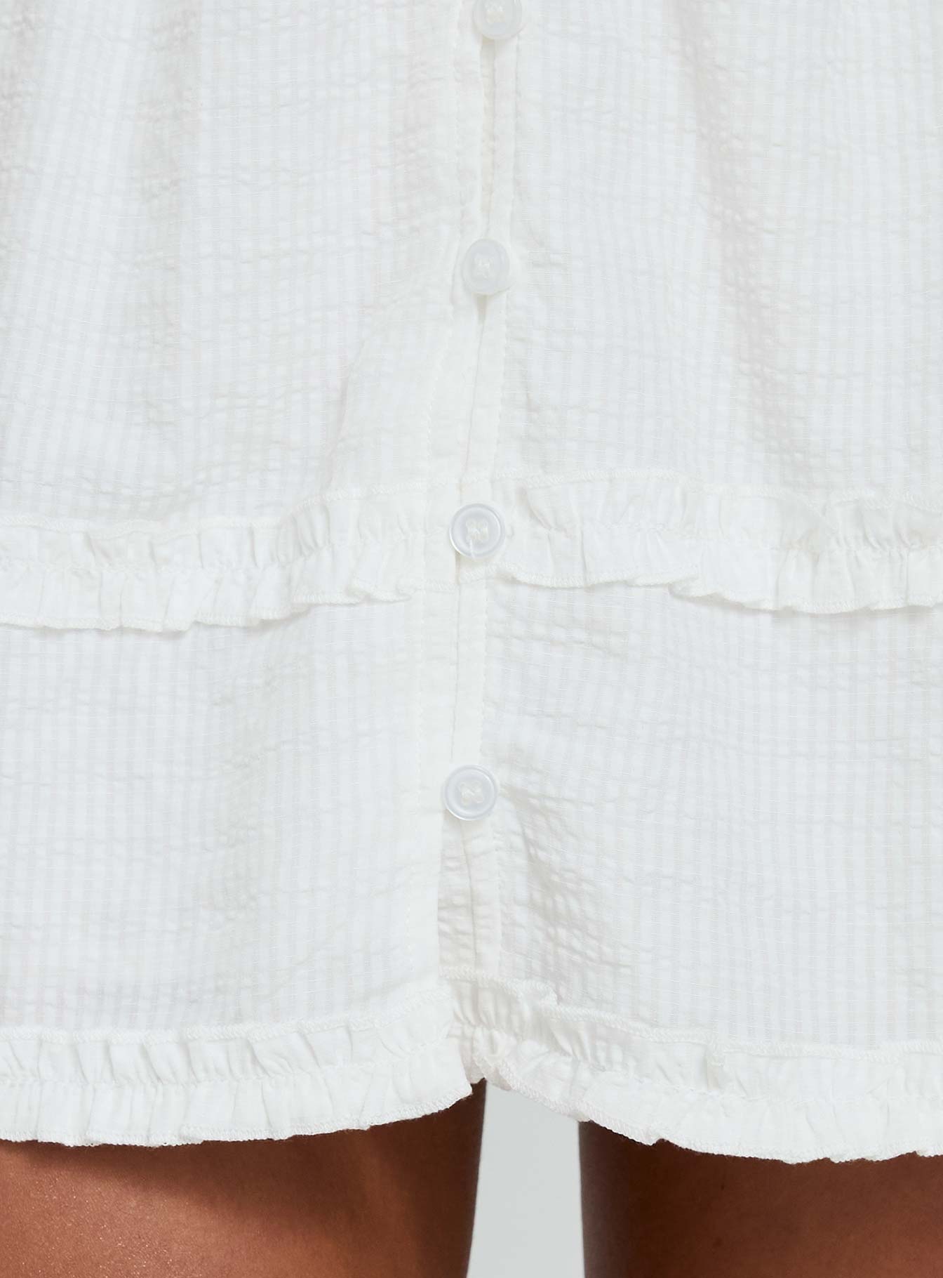 Zoela Off Shoulder Ruffle Mini Dress White - Image 7
