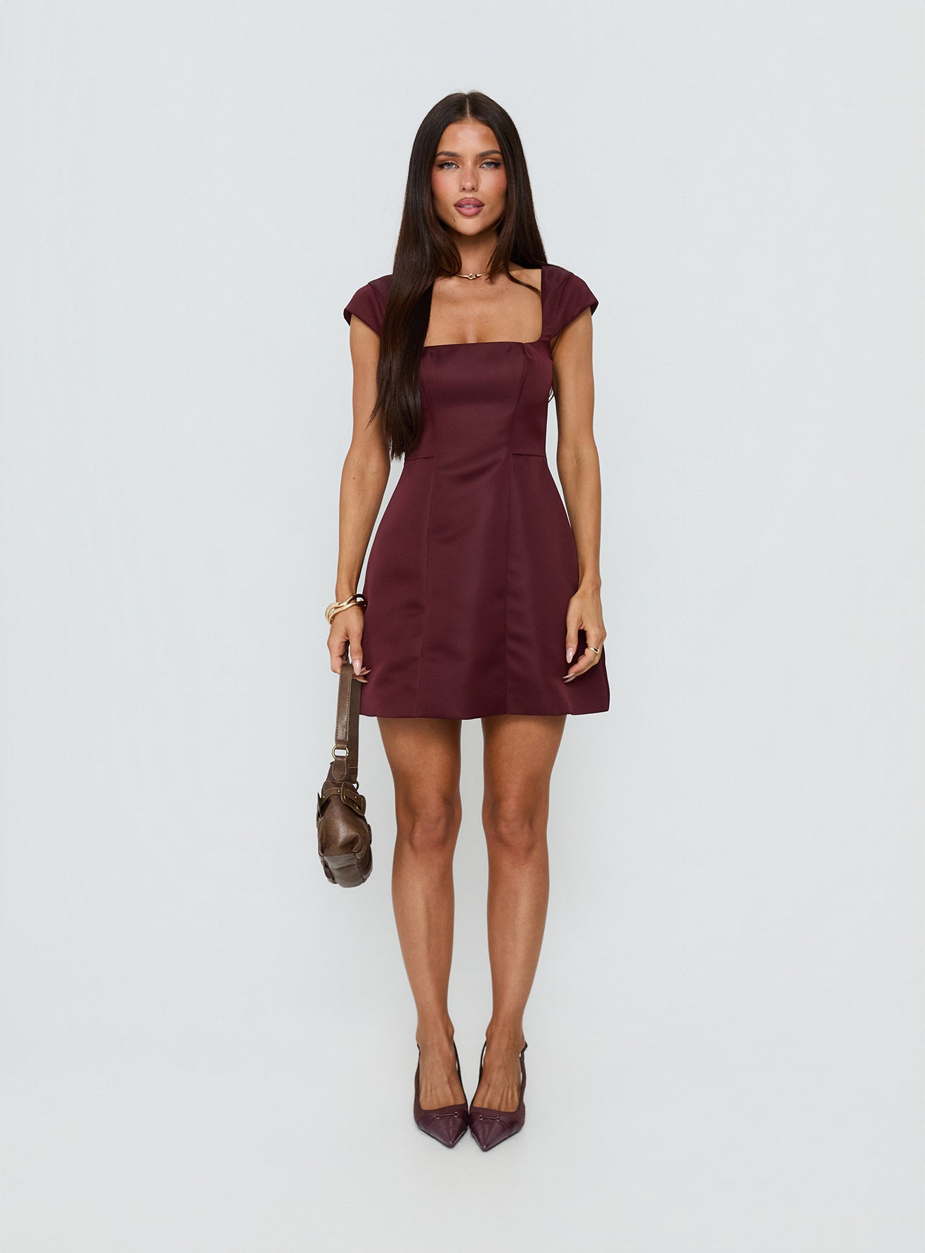 Mariza Mini Dress Wine - Image 6