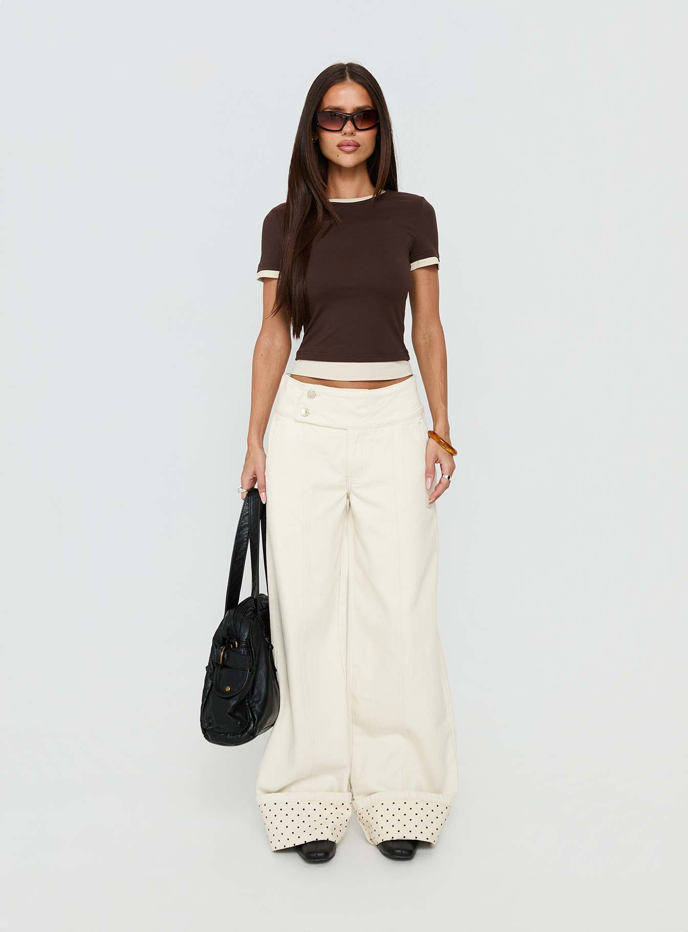 Lights Low Contrast Trim Top Chocolate / Beige - Image 7