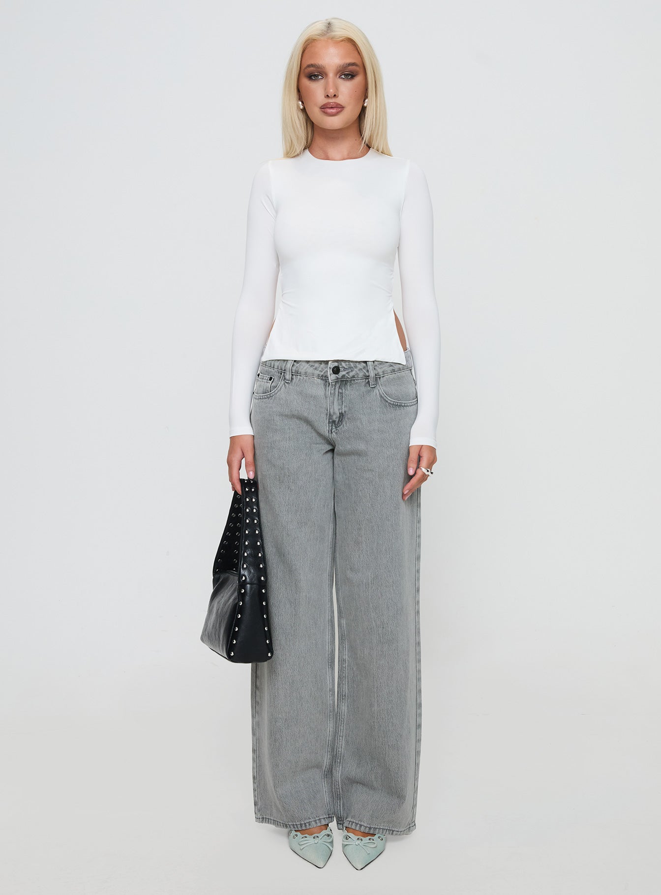 Ellanor Low Rise Straight Leg Jeans Washed Grey Petite - Image 7