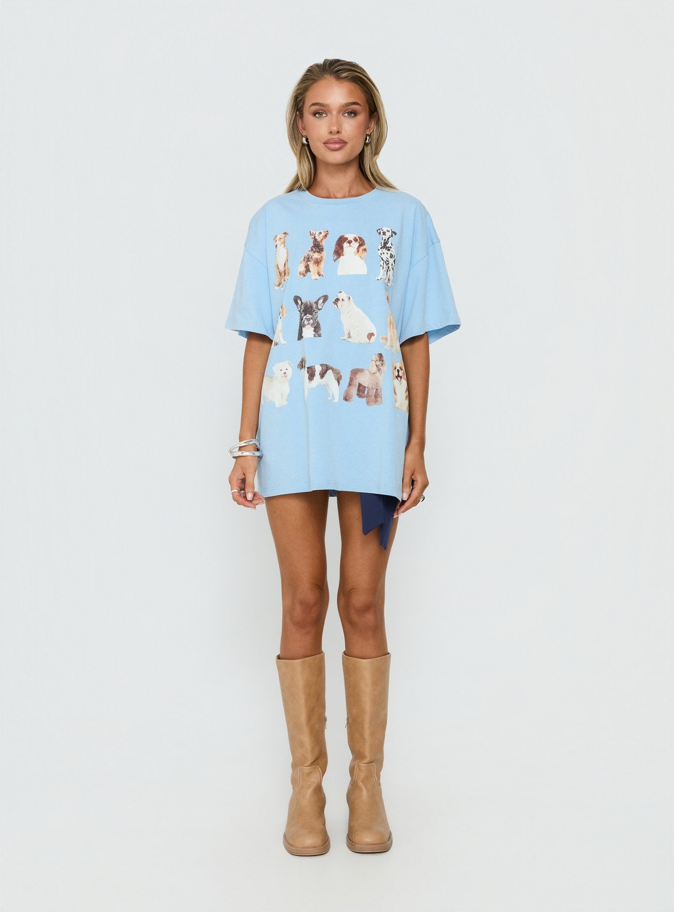 Dog Person Oversized Graphic Tee Washed Blue - Image 7