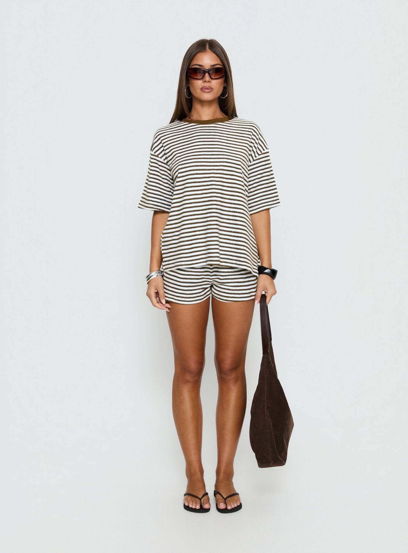 Selvina Terry Towelling Shorts Multi Stripe - Image 7