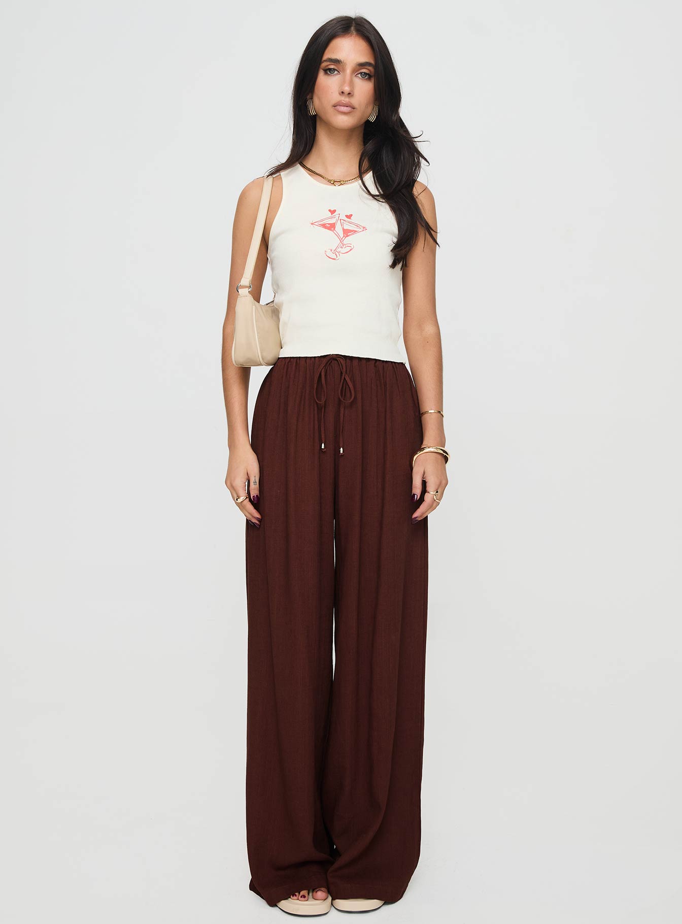 Ogilvie Linen Blend Pants Chocolate - Image 6