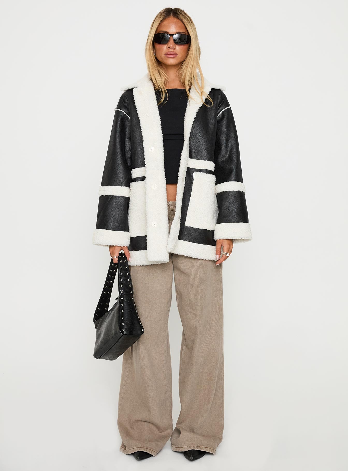 Lexie Faux Leather Jacket Black - Image 6