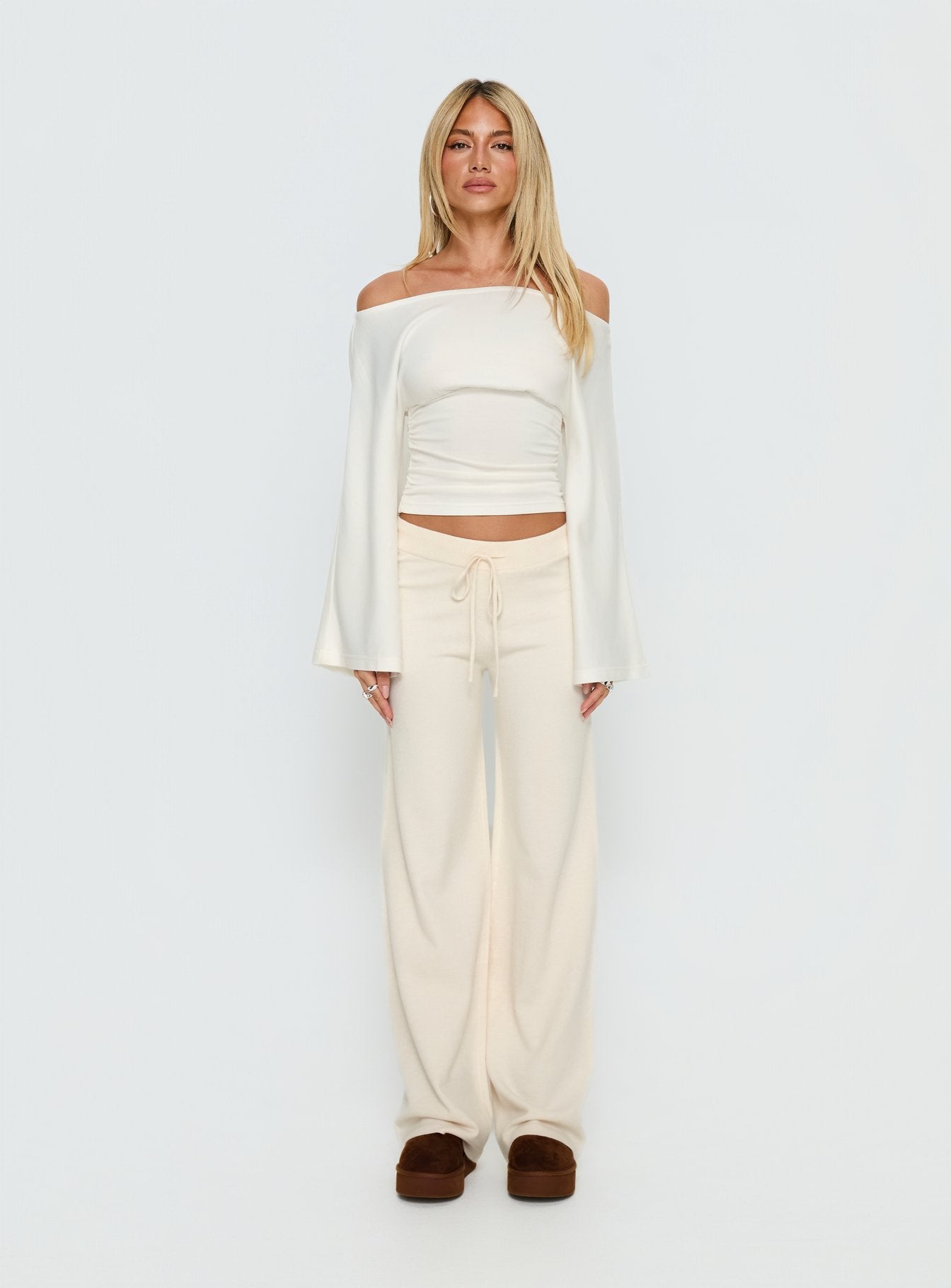 Felisha Low Waist Knit Pants White - Image 7