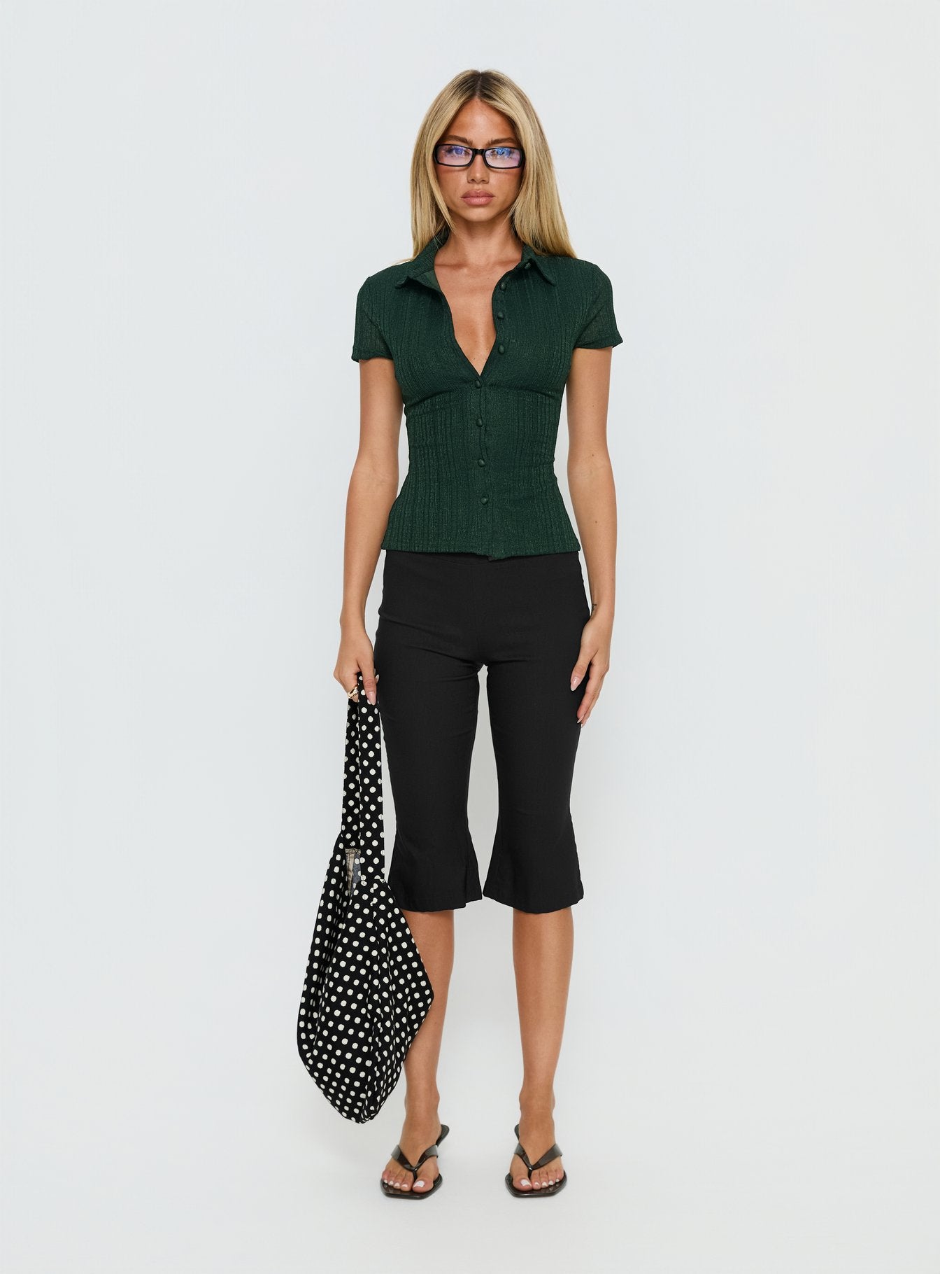 When You Sleep Short Sleeve Top Dark Green - Image 8