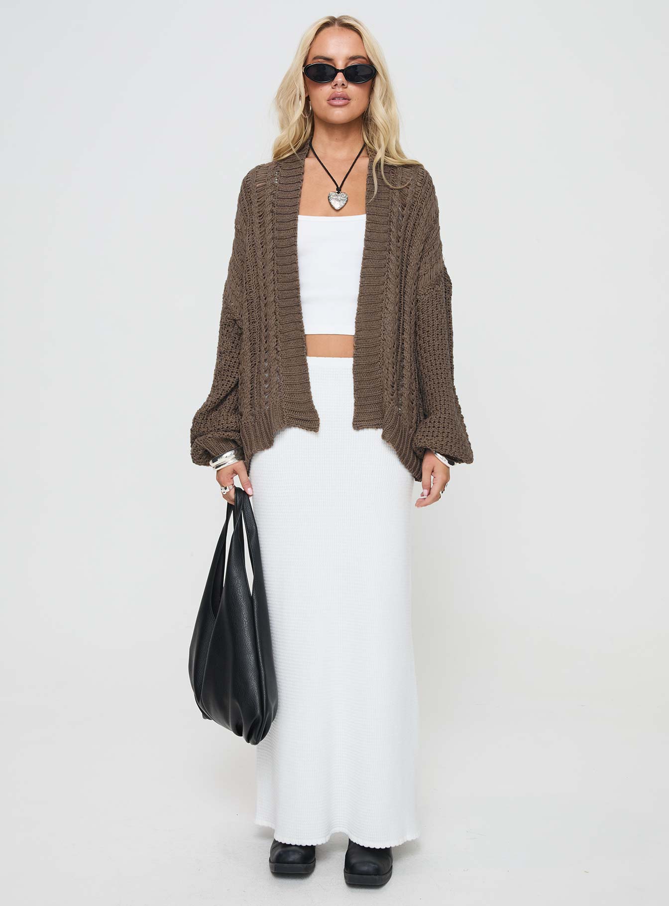 Abner Cable Cardigan Brown - Image 7